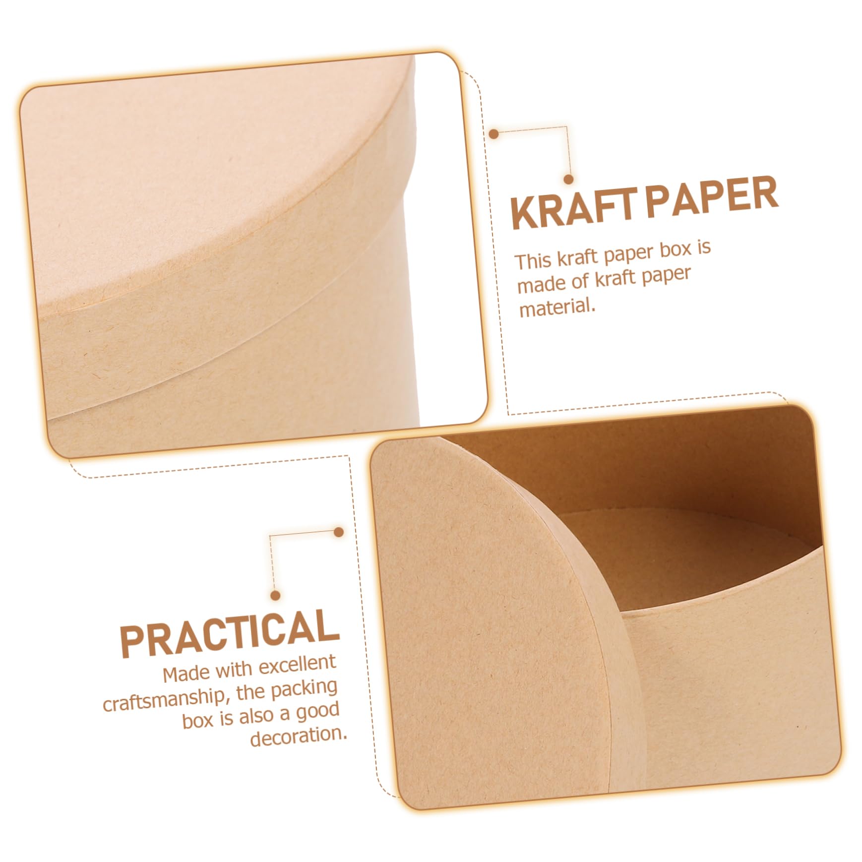 Beaupretty Scatola Regalo Rotonda in Carta Kraft Khaki, Elegante e Delicata, Dolcetti e Rossetto, Resistente e Decorativa, per Confezionare e Decorare Stanze