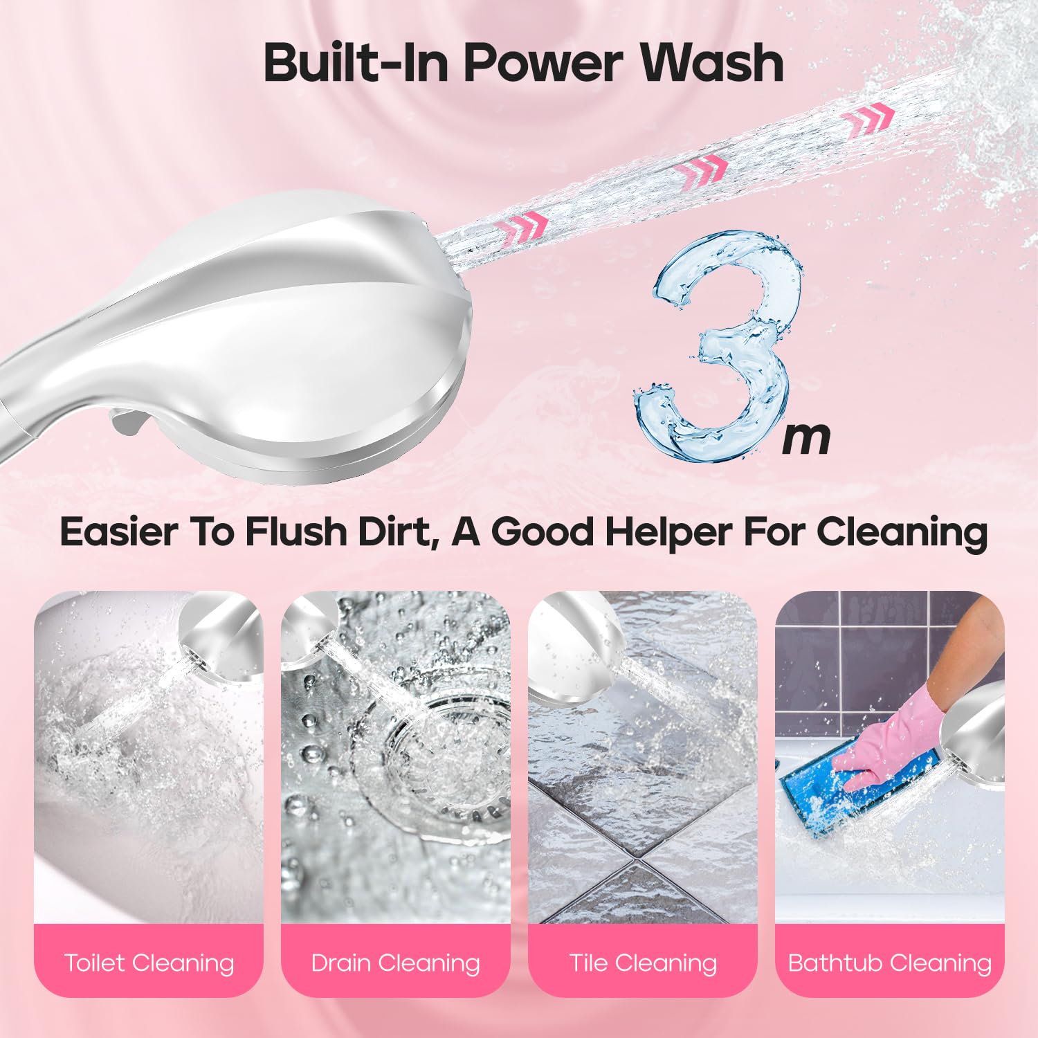 Alcachofa de ducha filtrada de mano, alta presión, 10 ajustes, para agua dura, spray de potencia integrado, cabezal de ducha con filtro de agua dura, elimina el cloro y la piel seca y el