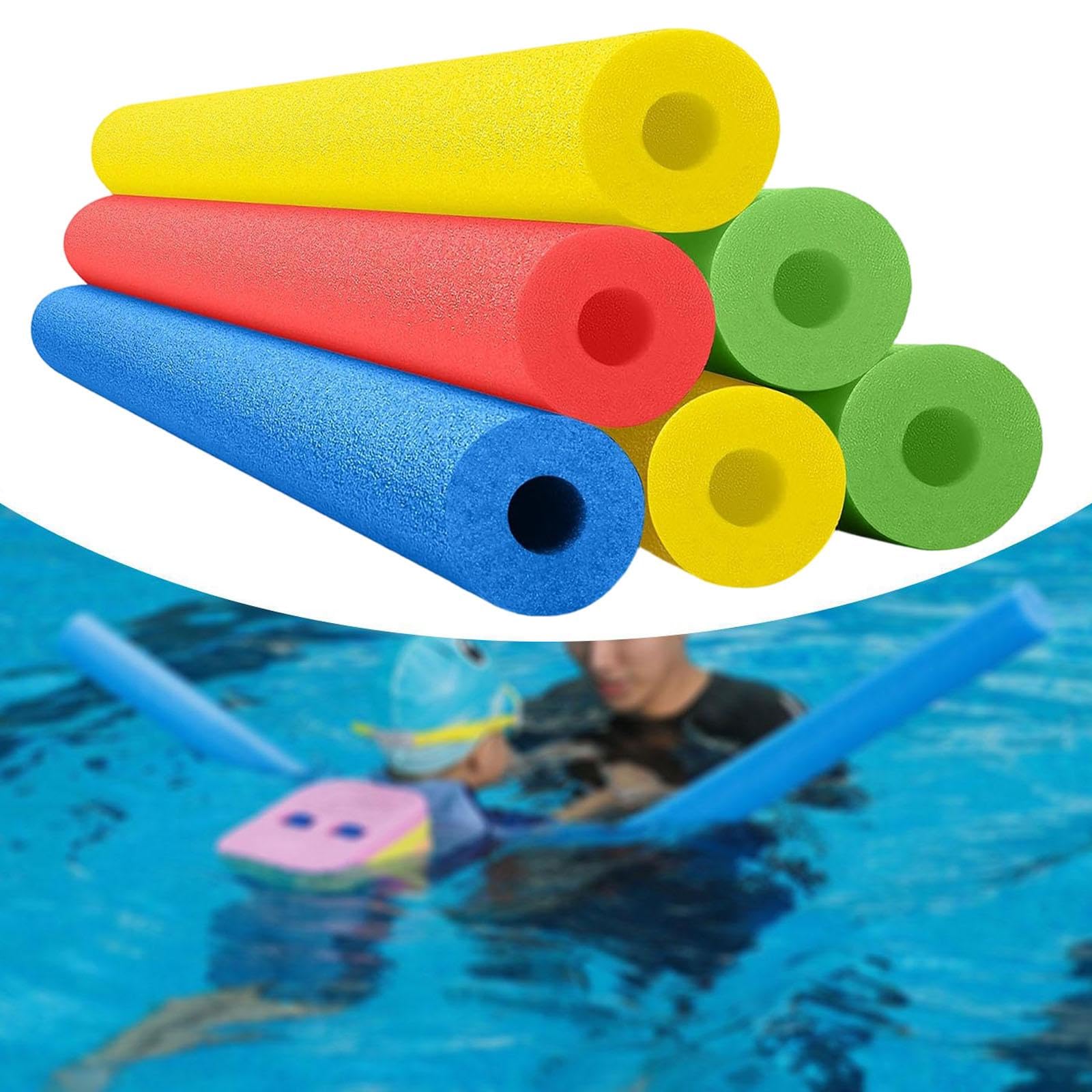 Set di 6 Tubi Galleggianti per Piscina, Ideali per Imparare a Nuotare, Realizzati in Morbida E Confortevole Schiuma, Adatti a Bambini E Adulti, per At, 6 Pezzi, 4 Colori