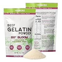 Vista 10 de Yerbero - Polvo de gelatina de carne de res de 300° sin sabor prémium de 8 onzas (7.97 oz) Agente espesante Grenetina en Polvo Sin Sabor