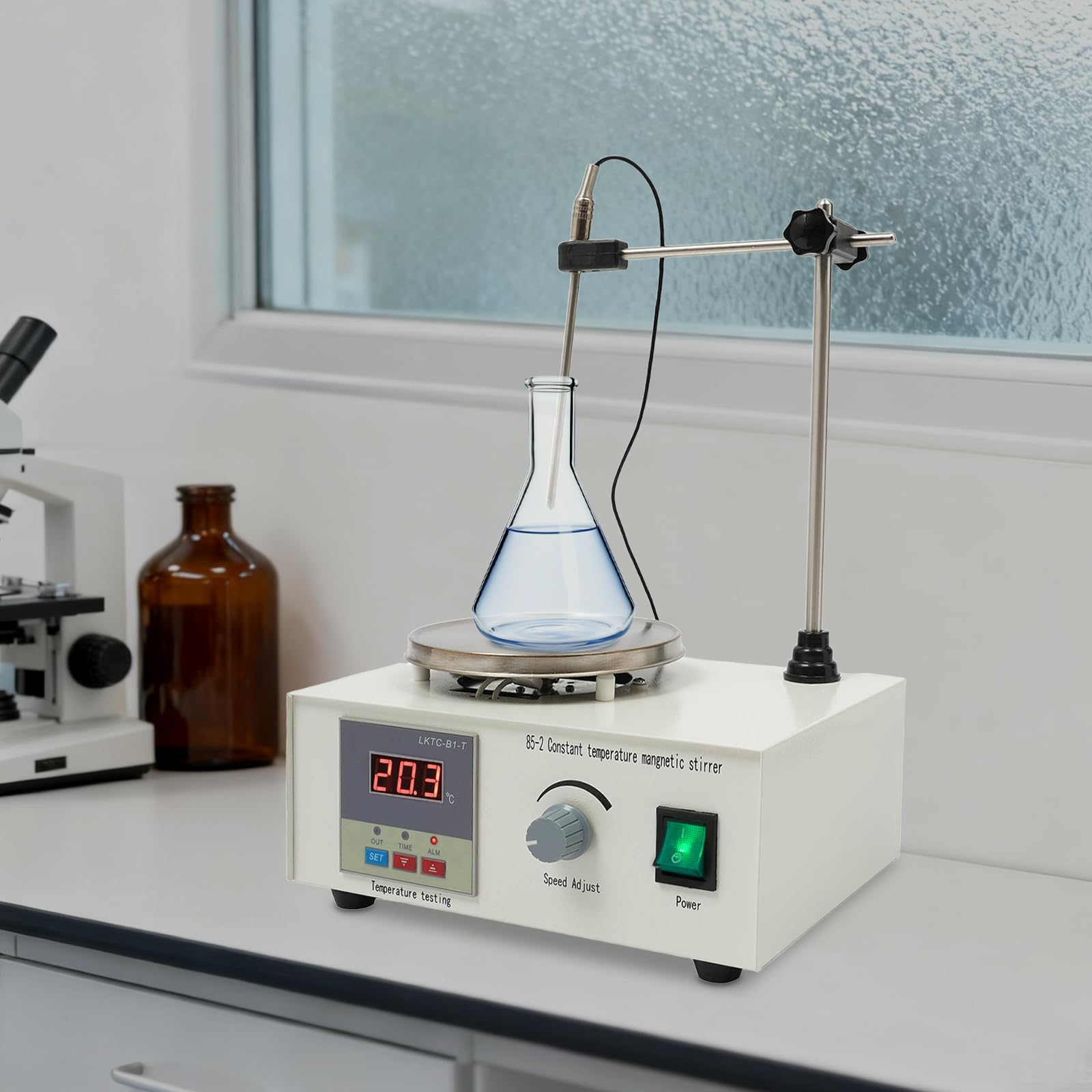 Placa de calefacción magnética digital, 700-2600 rpm, para laboratorio | Agitador magnético preciso con placa de calentamiento digital para resultados de laboratorio seguros