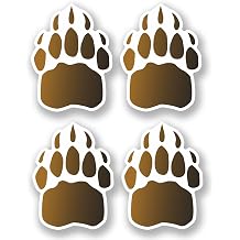 4 x 6cm Bear Paw Print Vinyl Sticker Decal Laptop Car Bike Animal Surf Fun #6502 4.5cm Wide x 6cm Tall
