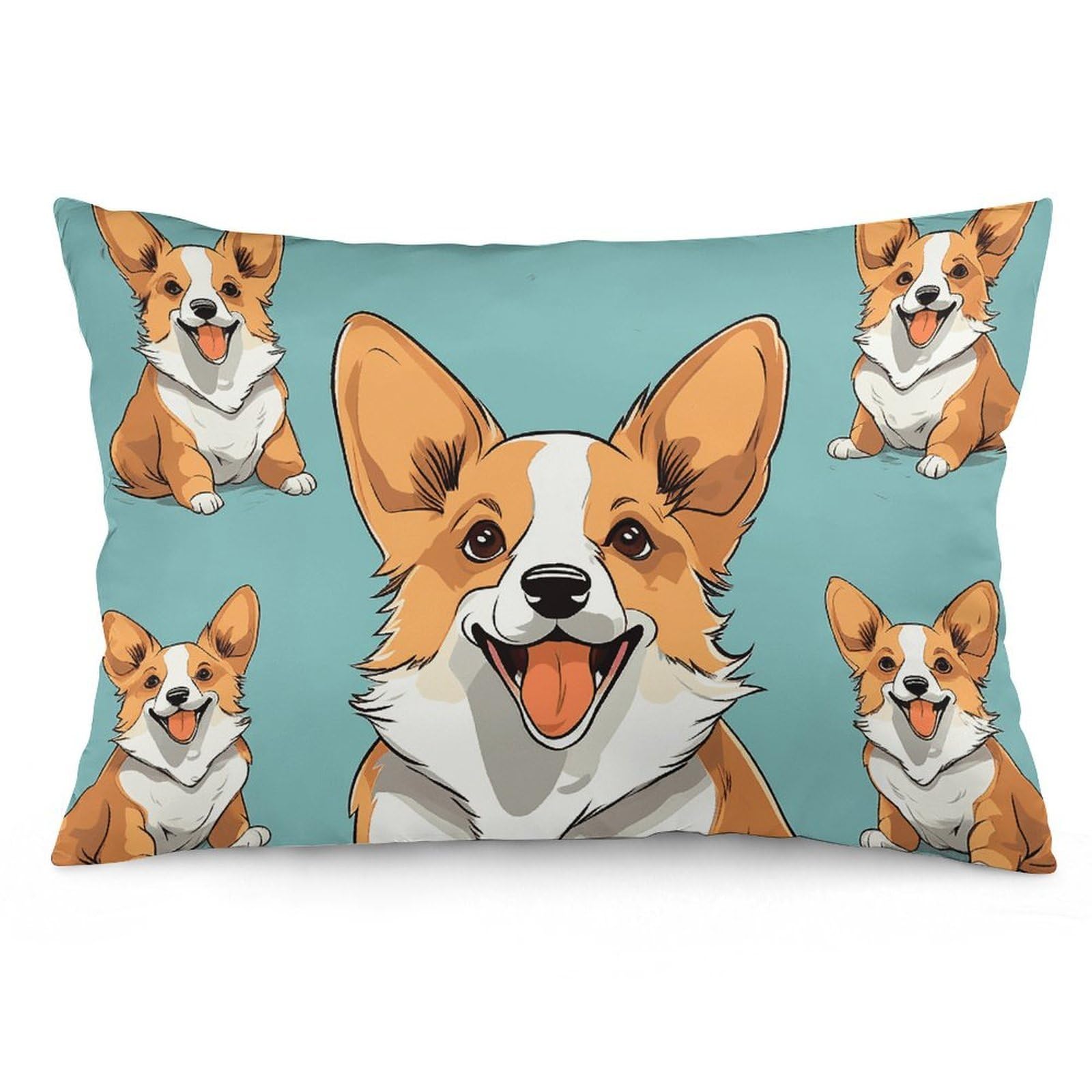 NTVOWPZO 2 Pack Decoration Throw Pillow Covers 16 "x24 Pillowcases Covers Corgi Cute Dog Pillowcases Modern Farmhouse Home Decor Sofa Cushions Covers for Couch Bed Living Room