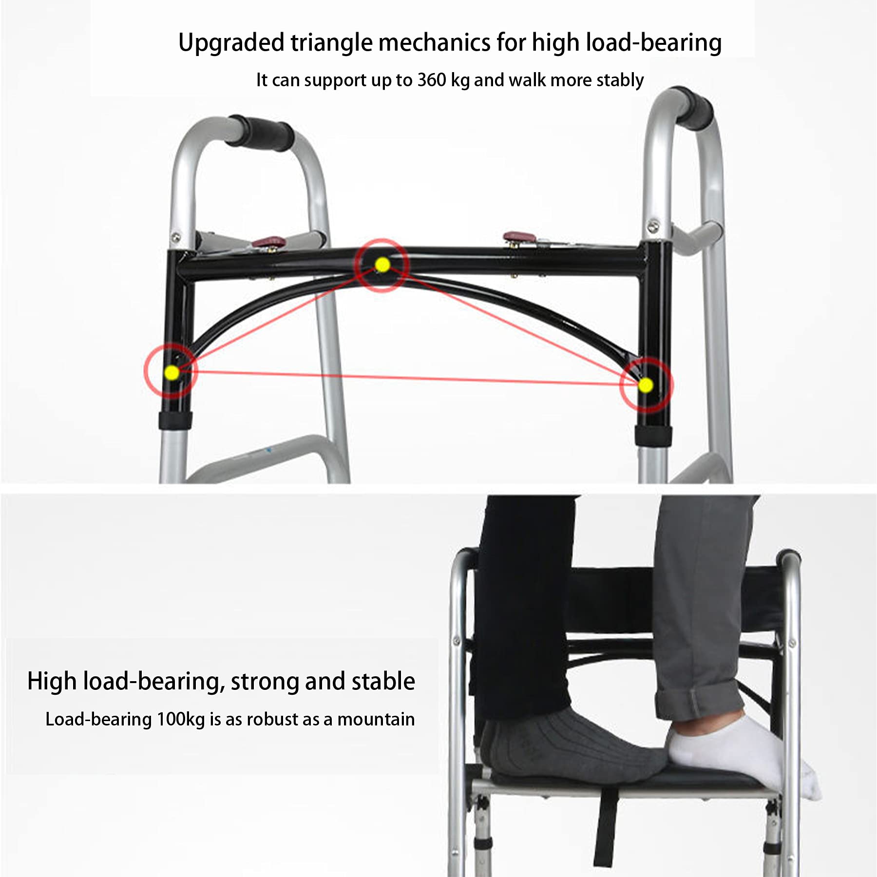 Stand Up Rollator Walker Mobilność na kółkach z wyściełanymi podłokietnikami dla seniorów i dorosłych Mobilność na kółkach z regulacją wysokości dla starszych seniorów