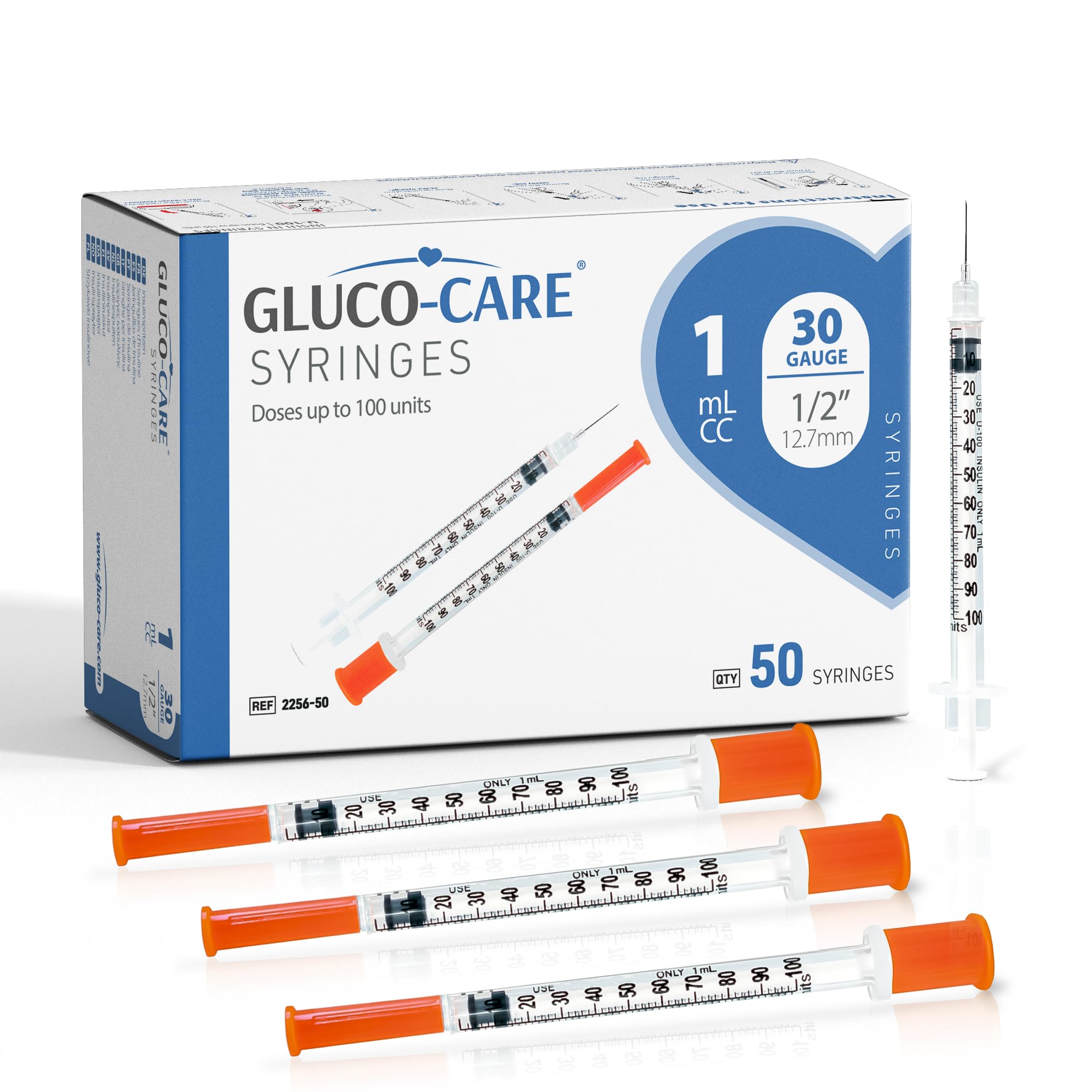 GLUCO-CARE 1ml /cc Syringes 31G x 5/16’’ (8mm), Orange Cap, Box of 50 pcs — Amazon image 17