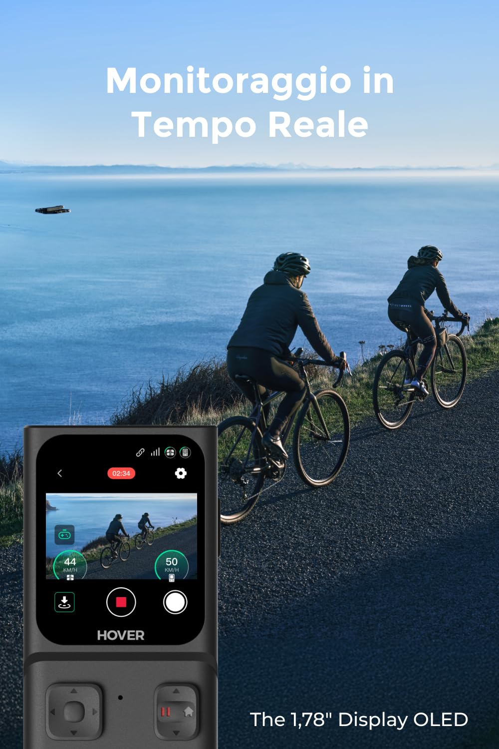 HOVERAir Beacon & Joystick Set – Controller di movimento leggero con display in tempo reale e funzioni di volo sicuro per ciclismo, viaggi e riprese all'aperto