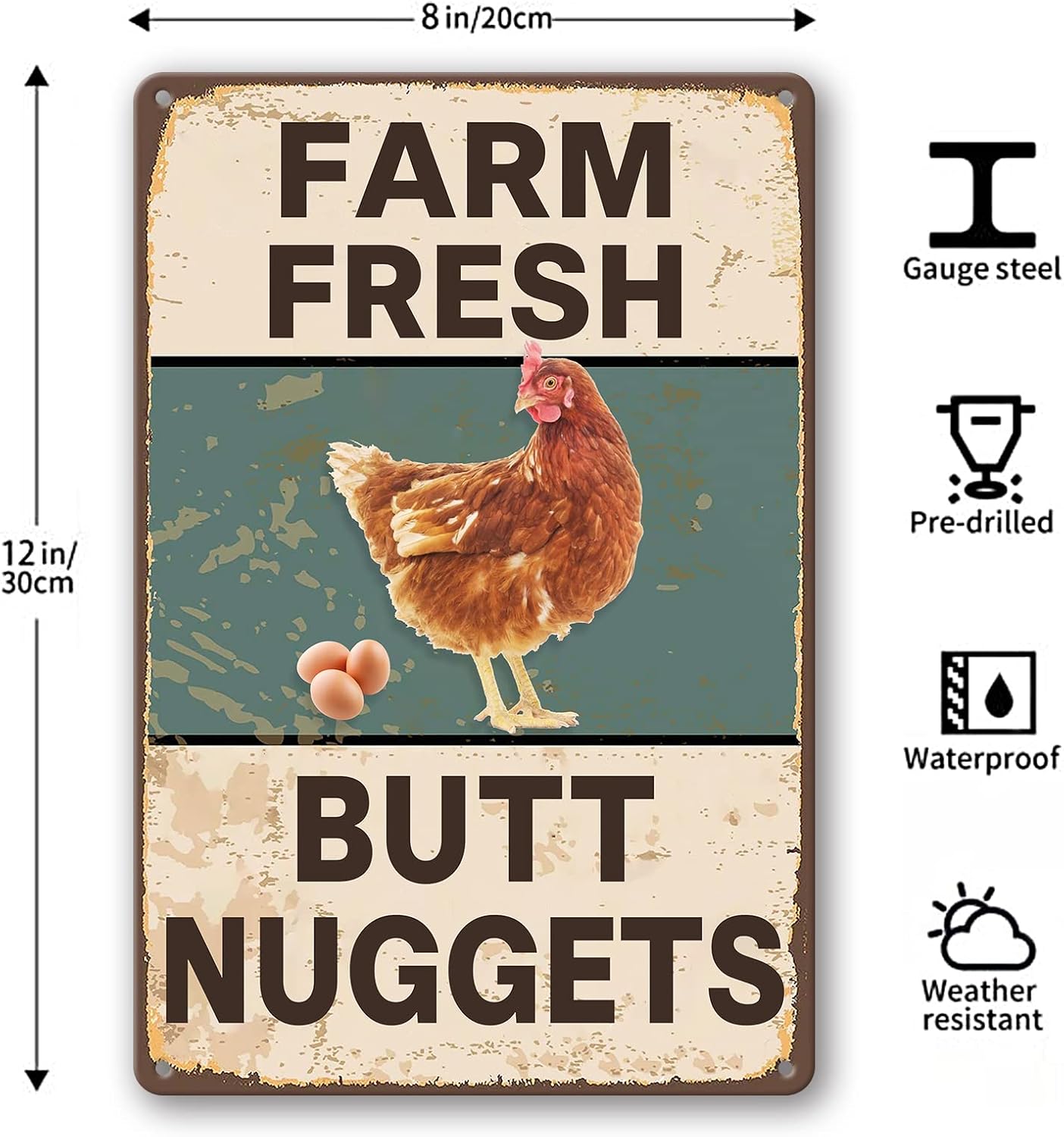 Vintage Metal Signs Chicken Coop Signs for Farm Yard Decor 8×12 inches image 2