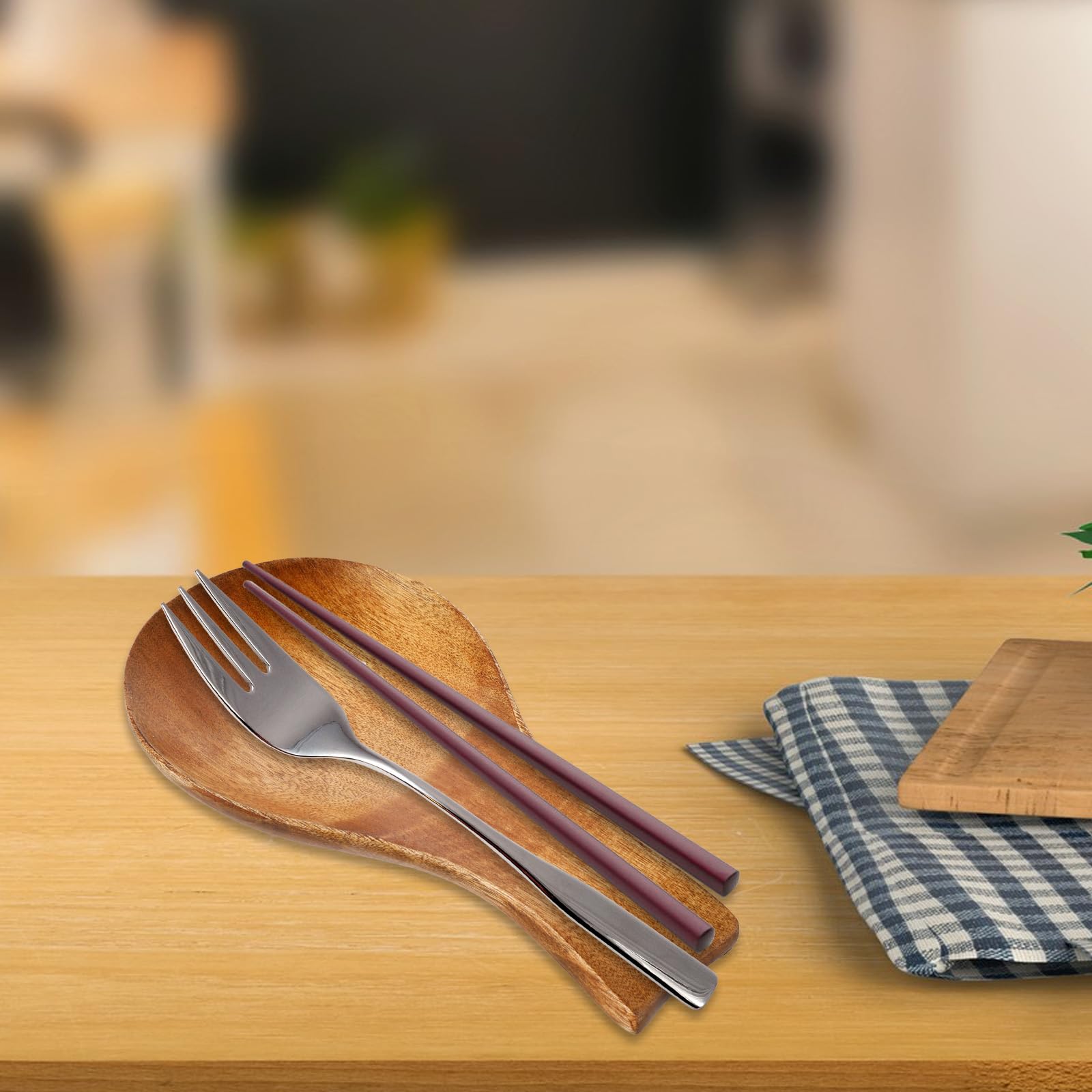 Repose cuillère en bois pour cuisine, ustensiles de cuisine longue