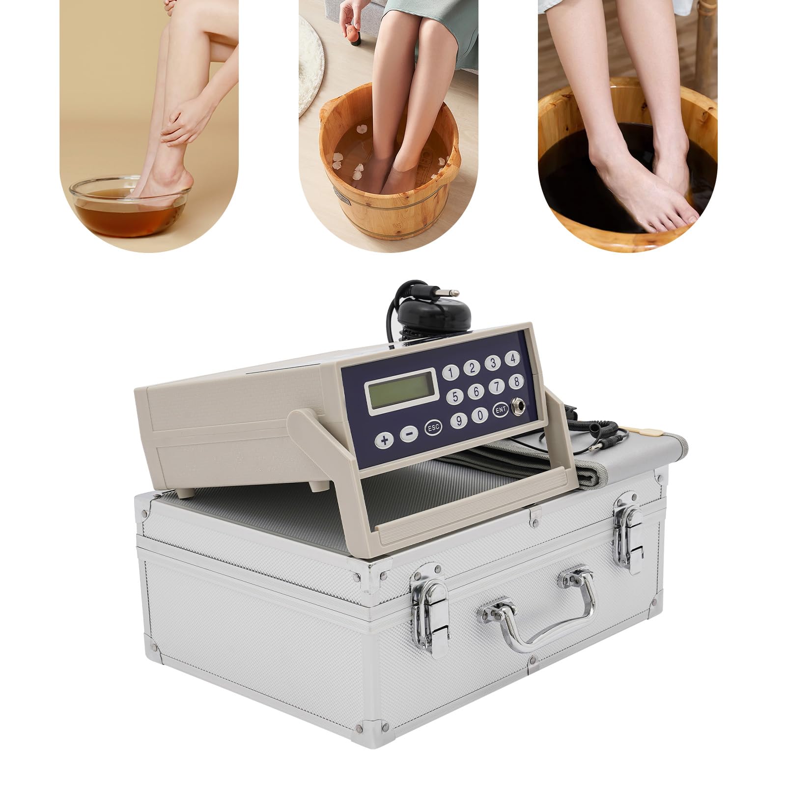 30-Minuten-Automatik Fußbad Fussbad Mit Massagefunktion Massagegerät Fußsprudelbad Fußbad-Maschine mit Ionen-Technologie Vielseitig einsetzbar
