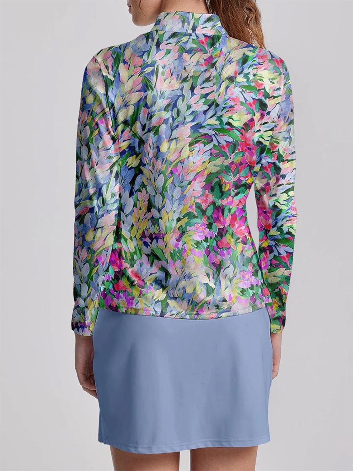 Golf Shirts for Woman UPF 50+ Sun Protection Quick Dry Lightweight Long Sleeve Polo Shirts for Woman Rash Guard