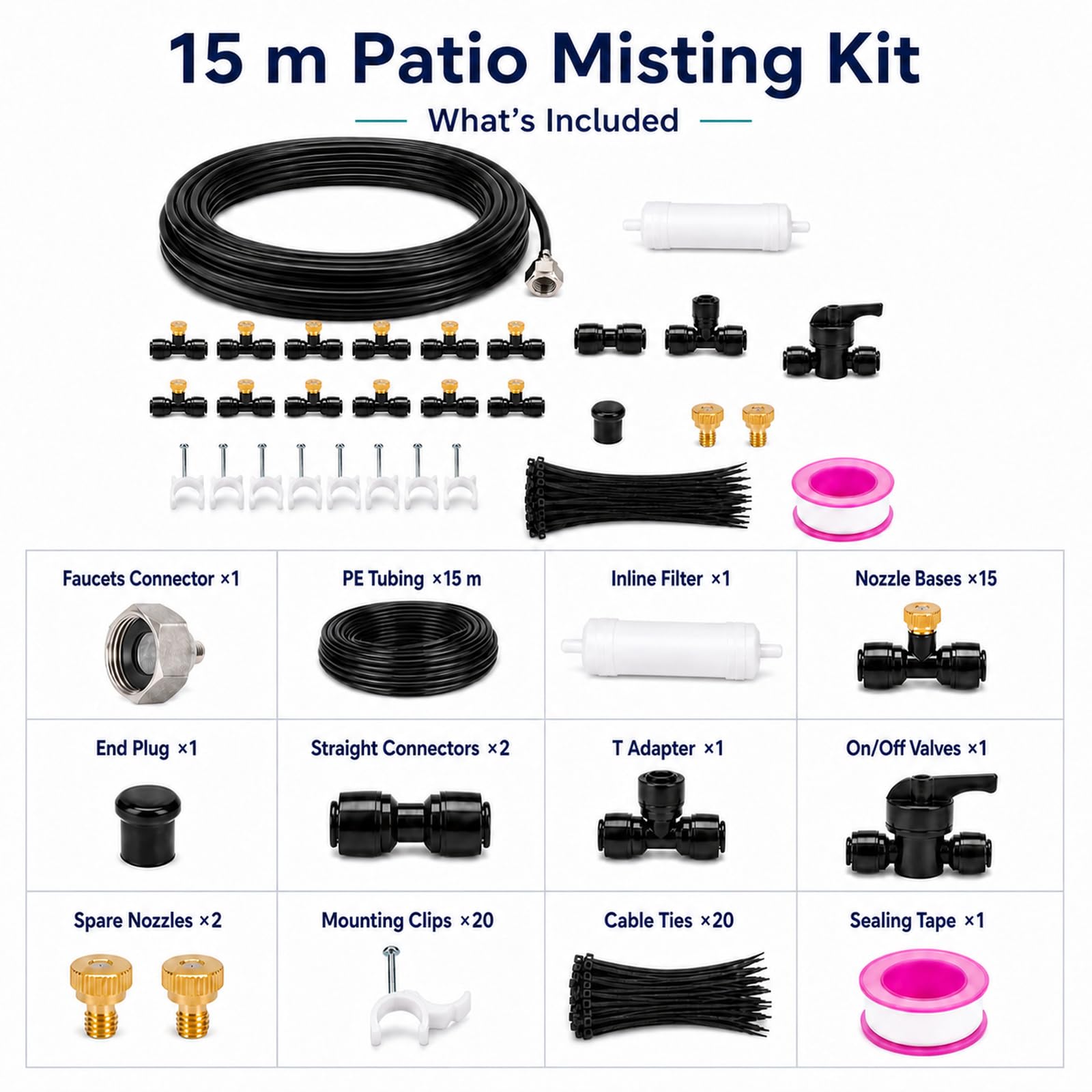 Kit Irrigazione A Goccia,Giardino Irrigazione Serras System,Kit Irrigazione Goccia Giardino,Prevent Leakage,Wear-Resistant,Suitable for Patios And Potted Plants