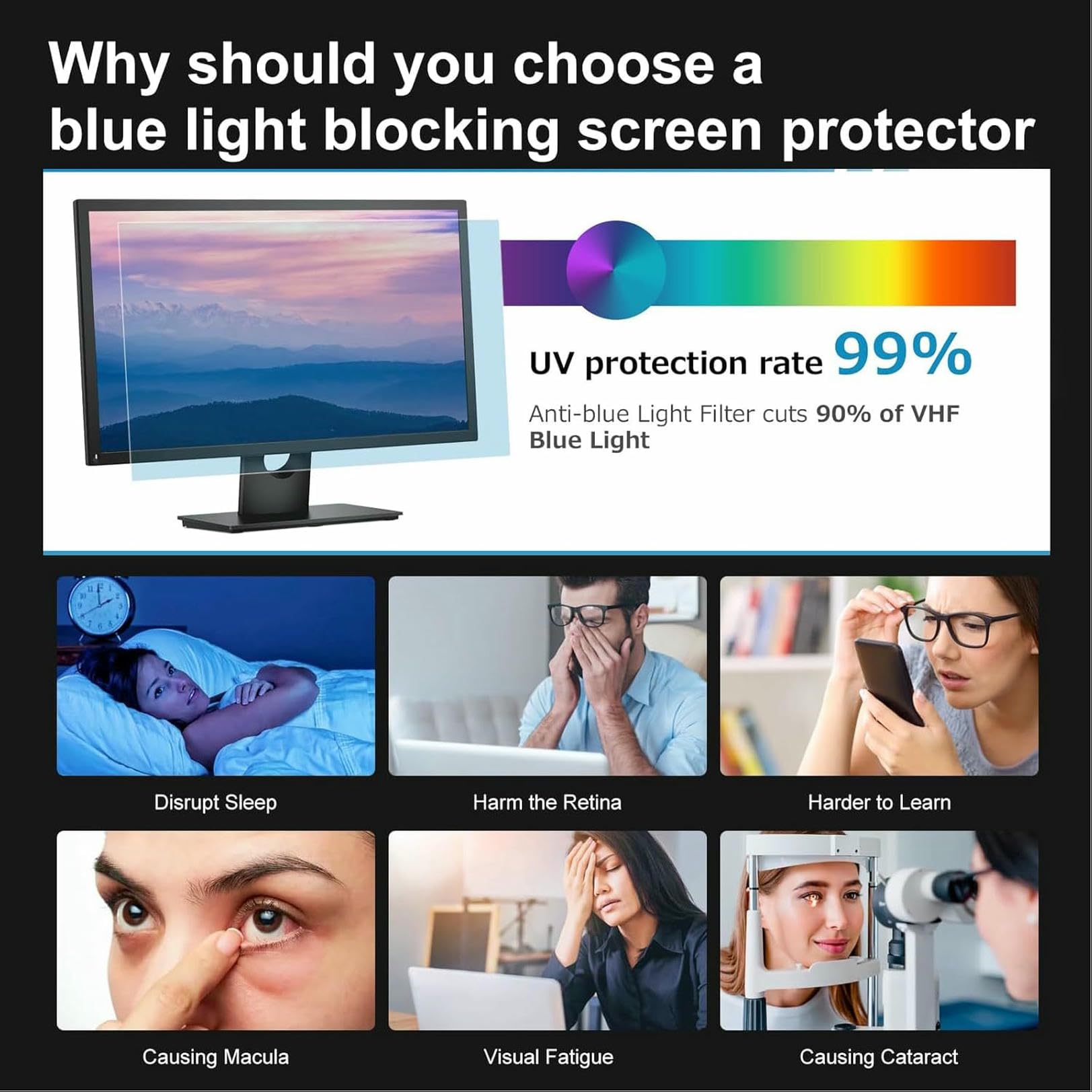 Pellicola antiriflesso Opaca per TV da 48 Pollici, Protezione AntiGraffio - Pellicola Protettiva Trasparente HD per TV LCD, LED, OLED e QLED 4K HDTV-