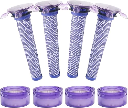V8 Kit de repuesto de filtro de vacío compatible con aspiradora de mano Dyson V8 Focus Clean modelo SV25, 4 filtros HEPA + prefiltros de 4 estrellas