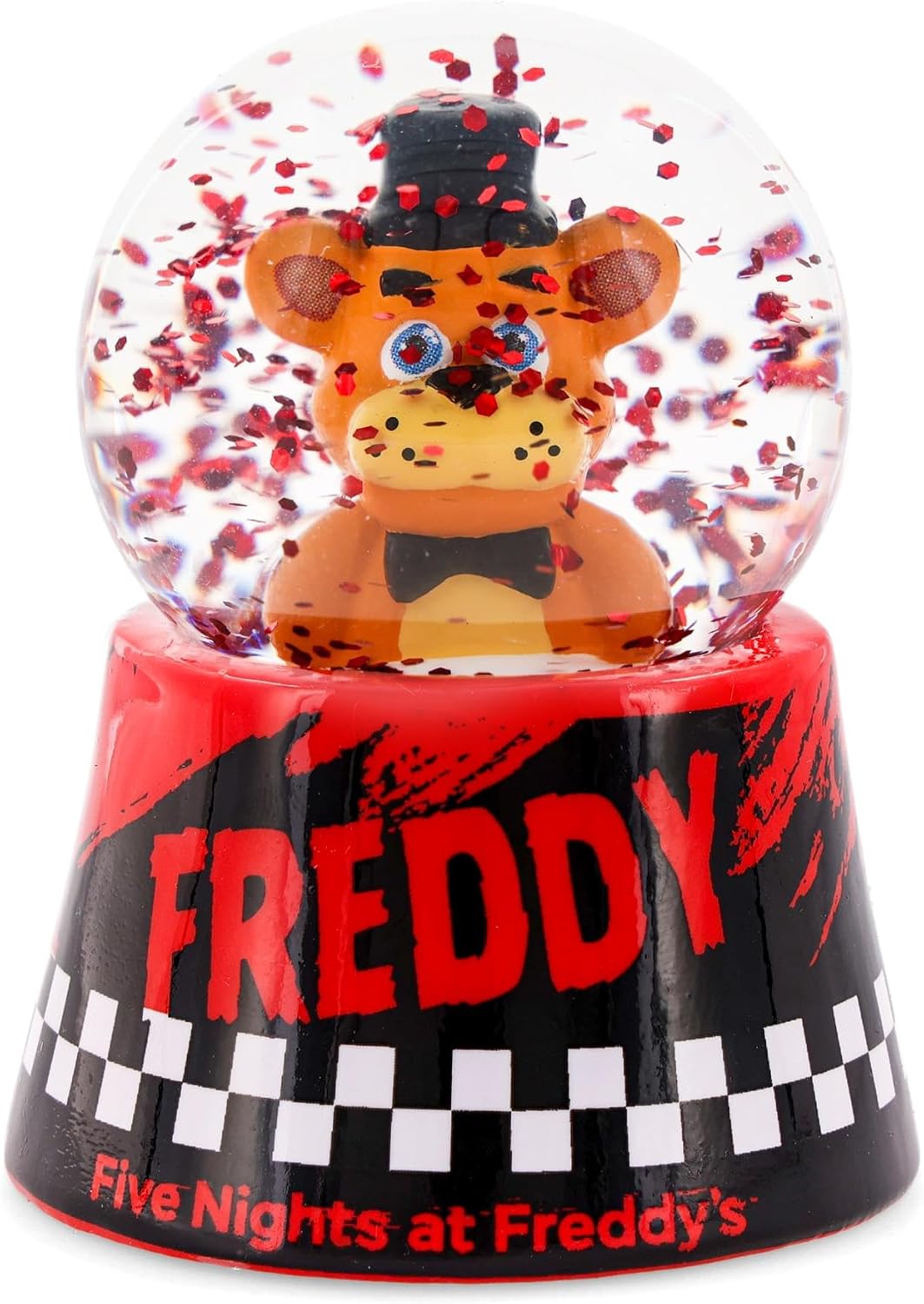 Five Nights At Freddy's Freddy Fazbear Mini Light-Up Snow Globe with Glitter Display | 3 Inches Tall