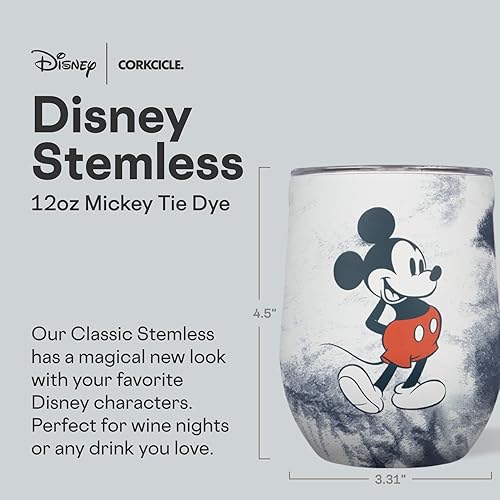 Miniatura 2 de Corkcicle Disney - Taza de viaje de acero inoxidable con triple aislamiento, de 12 onzas, con tapa y parte inferior de silicona para bebidas frías y