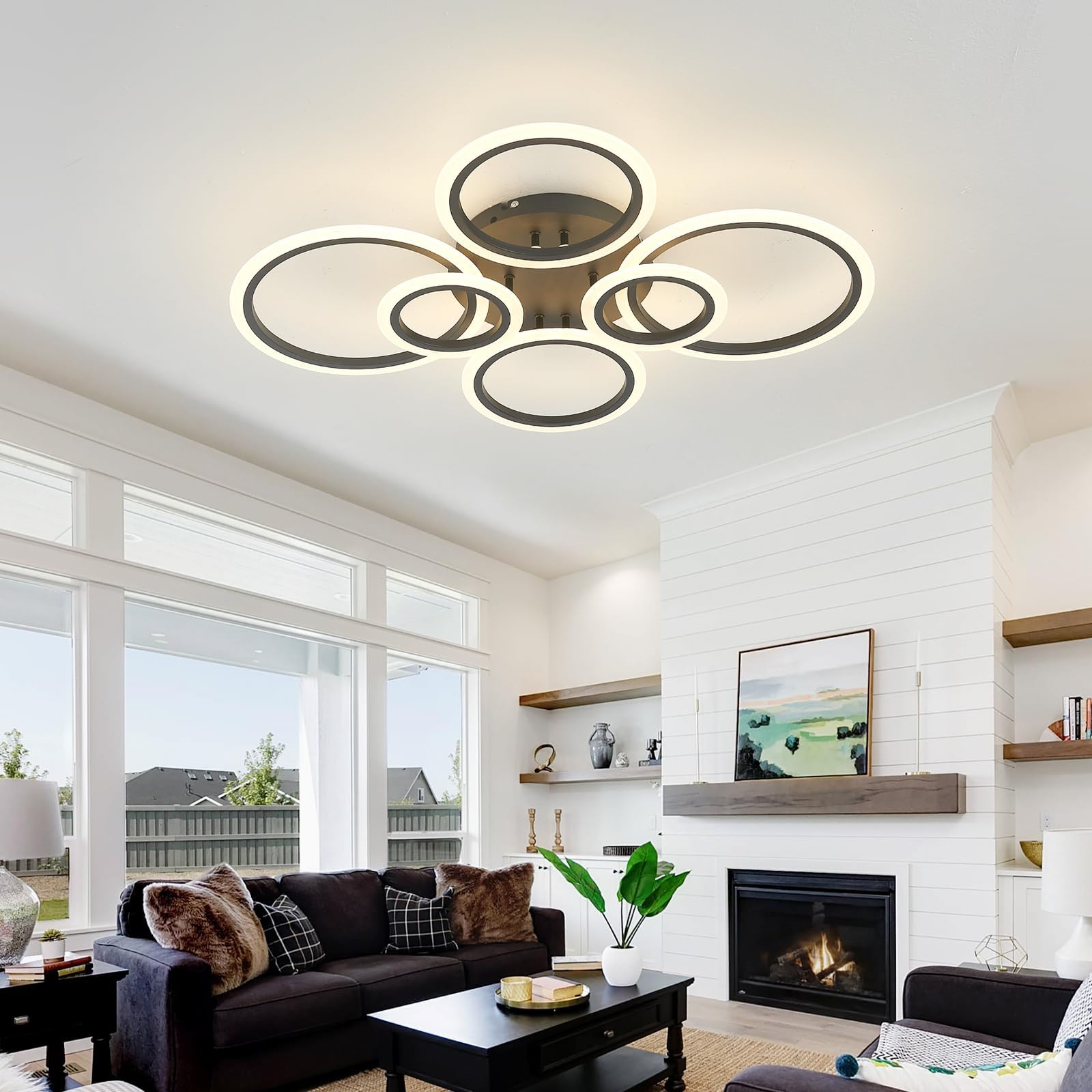 Plafonnier LED Moderne,40W 4500LM Luminaire Plafonnier LED Créatif