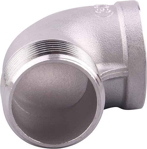 Miniatura 6 de Codo de calle 90 grados - 1 pulgada macho x hembra NPT rosca SUS304 (paquete de 2)