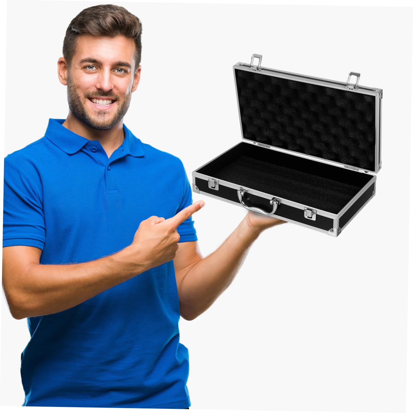 Coffret à Outils en Alliage D'aluminium Noir, Grosse Capacité, Sécurité