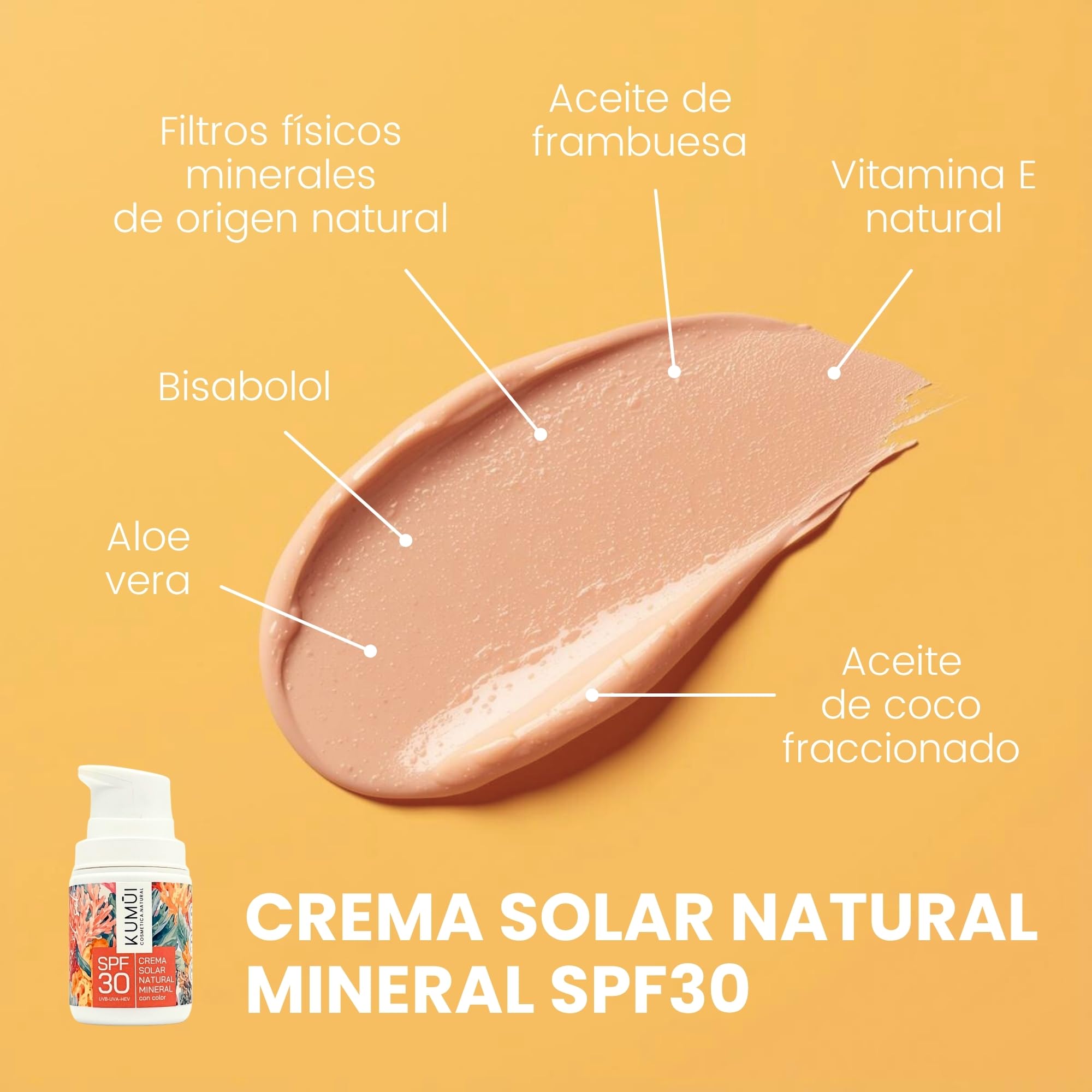 Kumui Protezione solare minerale viso o corpo UVA UVB HEV anti-età