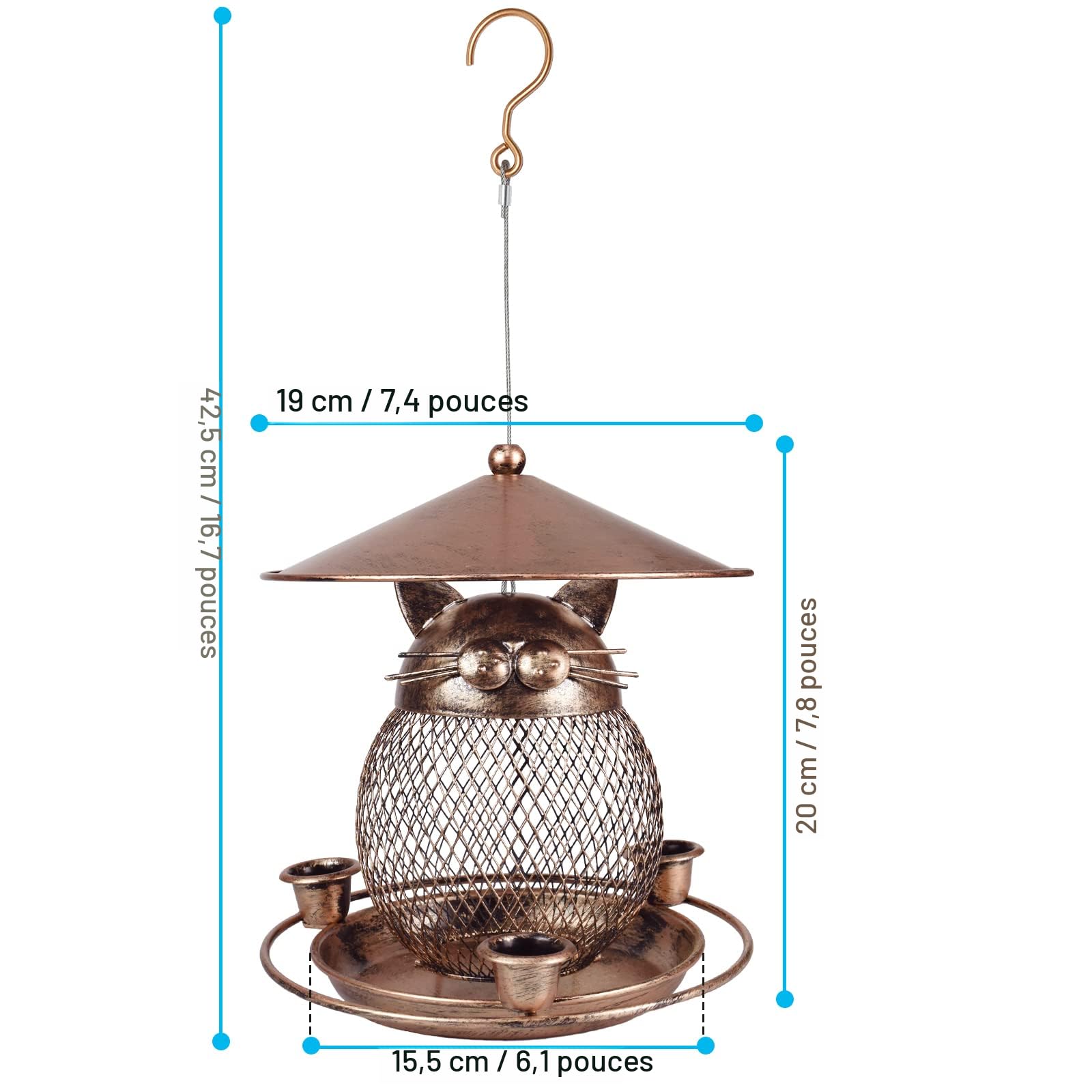 Mangeoire Oiseaux Exterieur PERKY-PET, Mangeoire Pour Oiseaux Extu00e9rieur Pour Arachides En Mu00e9tal Mangeoire Oiseaux Perky Pet