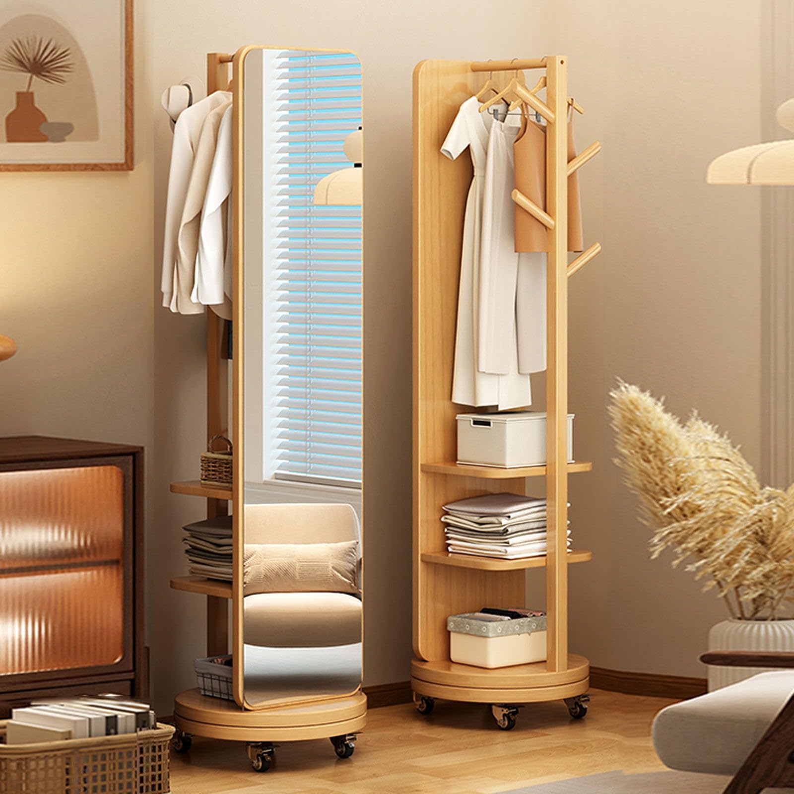 Amazon.com: 360° Rotating Full Body Mirror with Swivel Wheels, 2