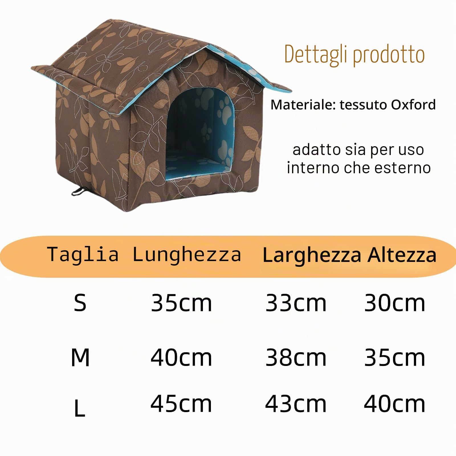 Casetta per gatti per esterni, resistente all'inverno, impermeabile, resistente alle intemperie, per animali domestici, morbida e calda, con cuscino rimovibile per cani