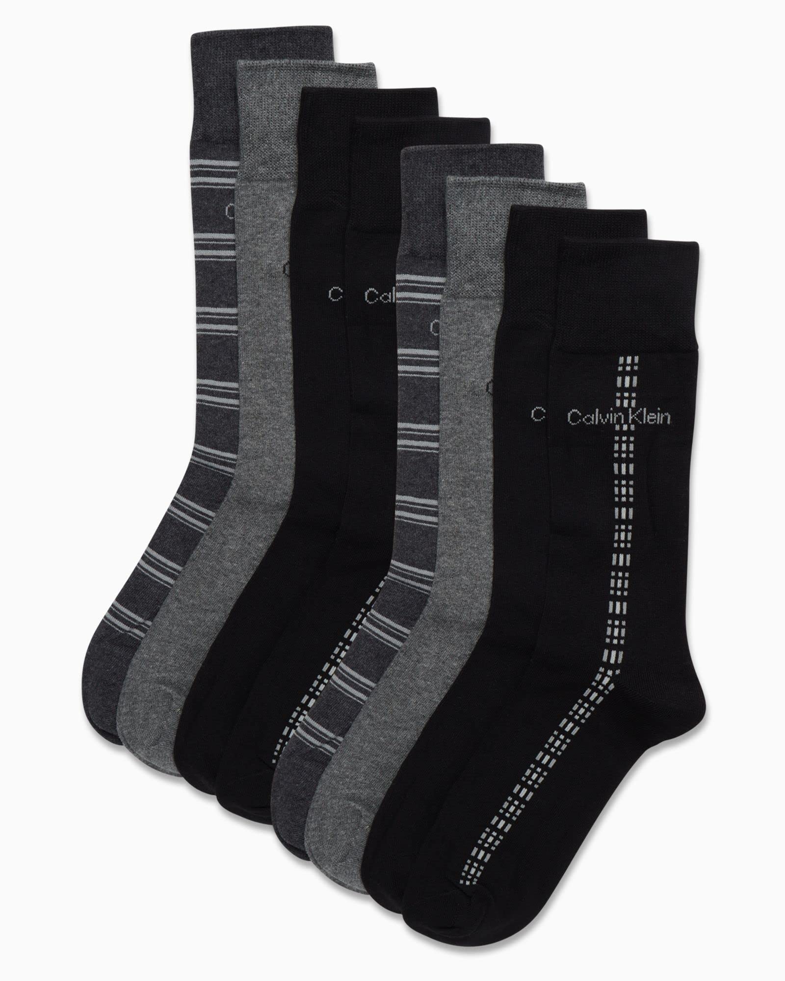 Calvin Klein Calcetines deportivos para hombre, 8 unidades, ligeros, de mezcla de algodón, para hombre (talla 7-12)