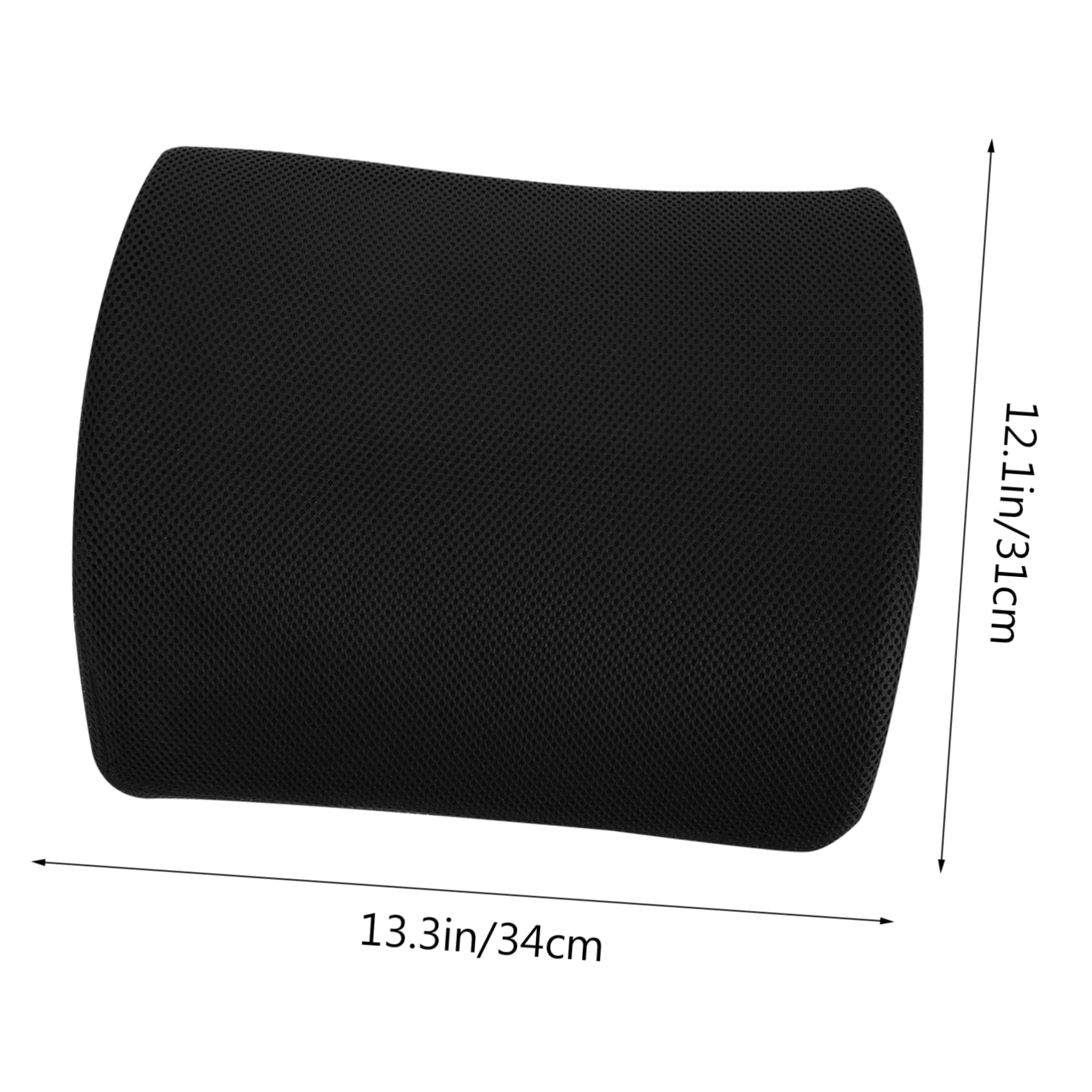 UKCOCO Cojín Lumbar De Espuma Viscoelástica Ergonómico para Oficina y Coche, Almohada De Espalda Transpirable Negra, Soporte Desmontable De para Salud Postural y Comodidad