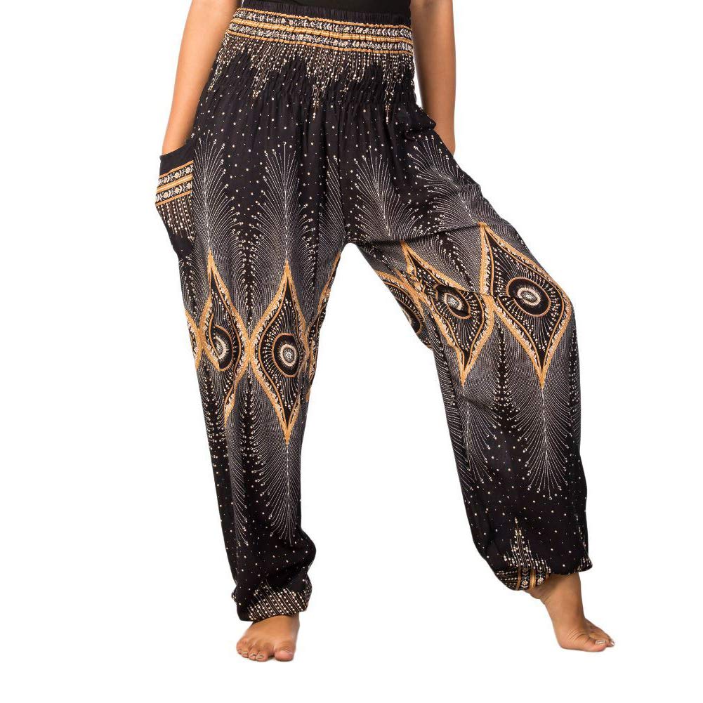 Lofbaz Harem Pants for Women Yoga Boho Hippie Clothing Womens Palazzo Bohemian Pajama Trousers Beach Indian Gypsy Genie Clothes