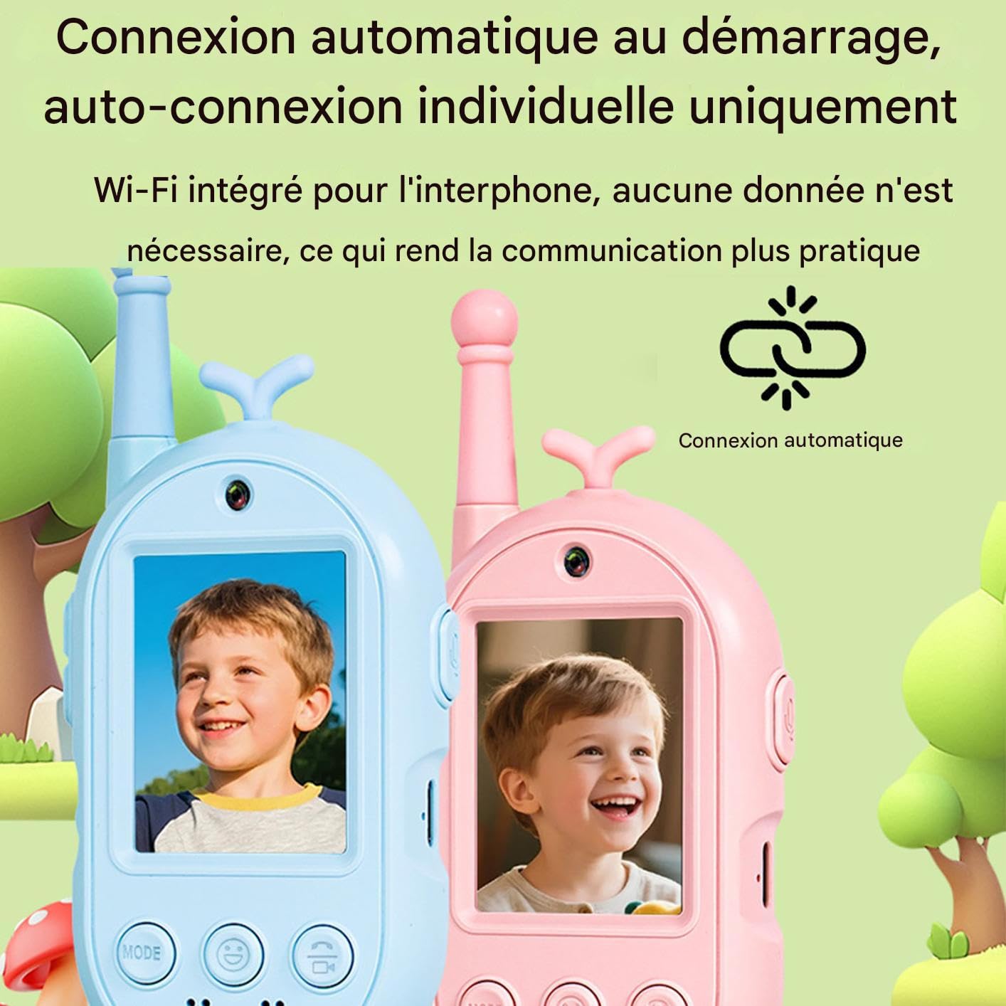 Walkie-Talkies Vidéo pour 2 Pièces Jouet d'Extérieur