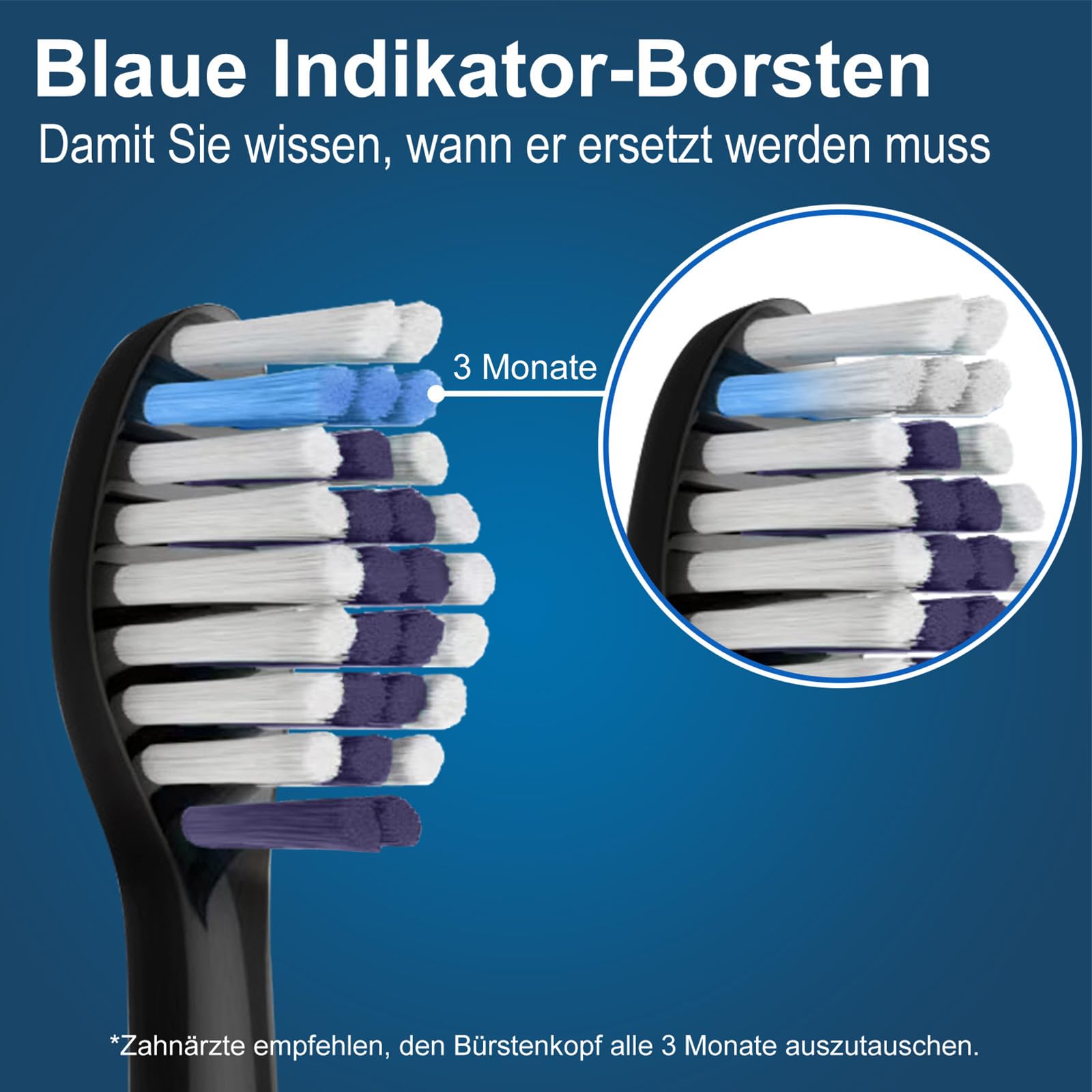 16 Stück Whitening Clean Ersatzbürsten Kompatibel mit Philips Sonicare Elektrische Zahnbürste, 8er Weiße und 8er Schwarz Bürstenköpfe. (Packung mit 2)