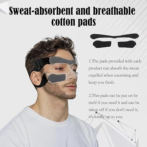 Miniatura 5 de Protector de nariz para nariz rota, máscara de baloncesto ajustable con acolchado de espuma para hombres y mujeres, máscaras de entrenamiento