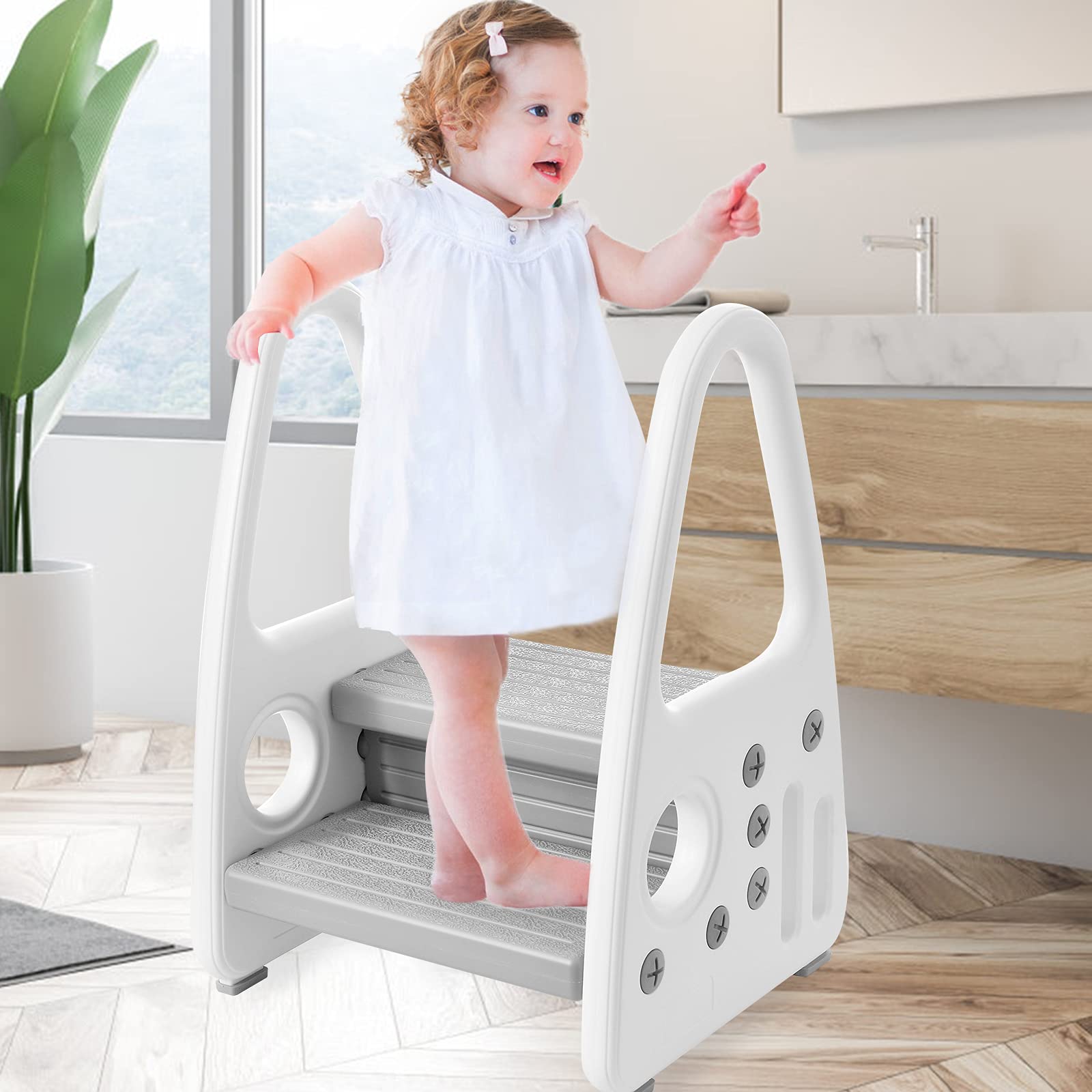 Buy Rainberg Step Stool for Kids, Sturdy Double Step Stool, AntiSlip
