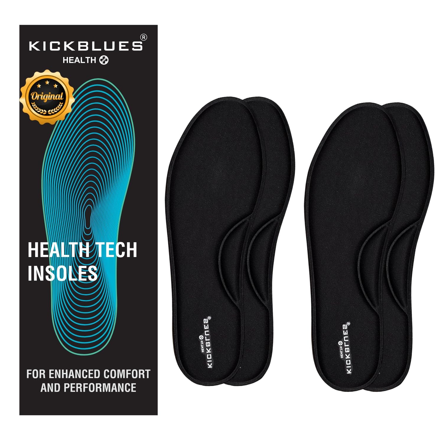 kickblues Memory Foam Shoe Insole | Arch Support Shoe Inserts Pad | Providing Excellent Shock Absorption and Cushioning | Washable | For Men (PACK OF 2 PAIRS) (UK 7, Black) (B0CSSNQY1H) Amazon Price History, Amazon Price Tracker