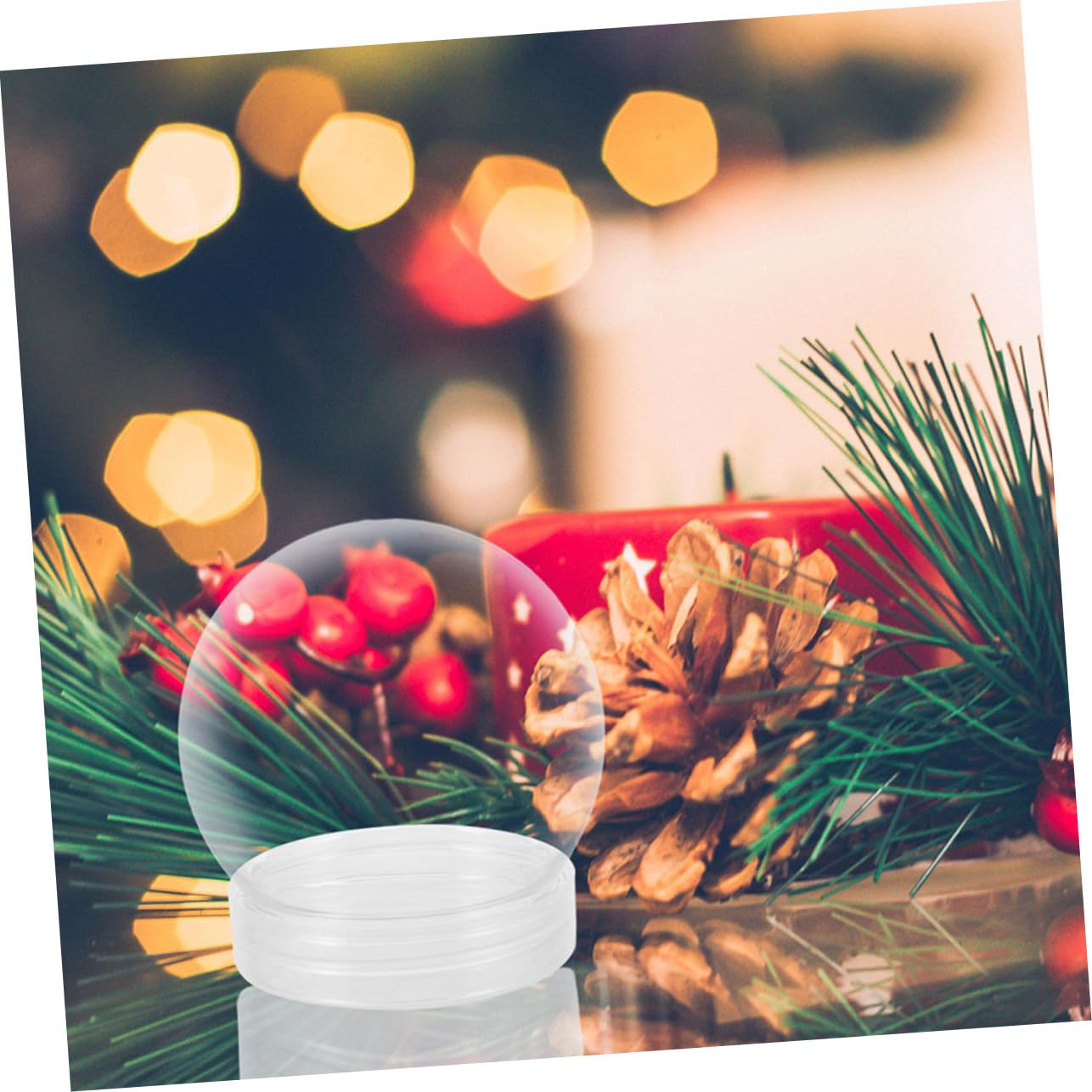 24 Pièces Kit Boule Neige DIY Plastique Transparent pour Décorations Noël Accessoires