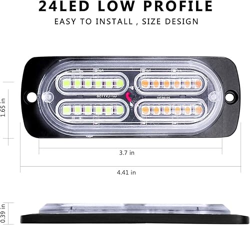 Miniatura 5 de Luces LED de advertencia, 4 piezas, advertencia de emergencia, construcción de peligro de peligro, función de sincronización ultra delgada, función
