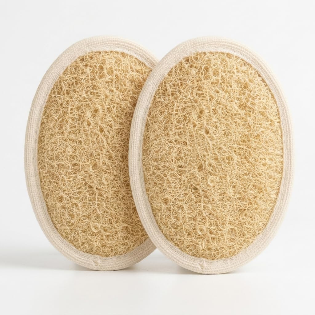 Natural Loofah Bath Scrubber for Men & Women | Body Exfoliating Sponge | Loofah Pad for Shower & Bath (Pack of 2)-picture-17