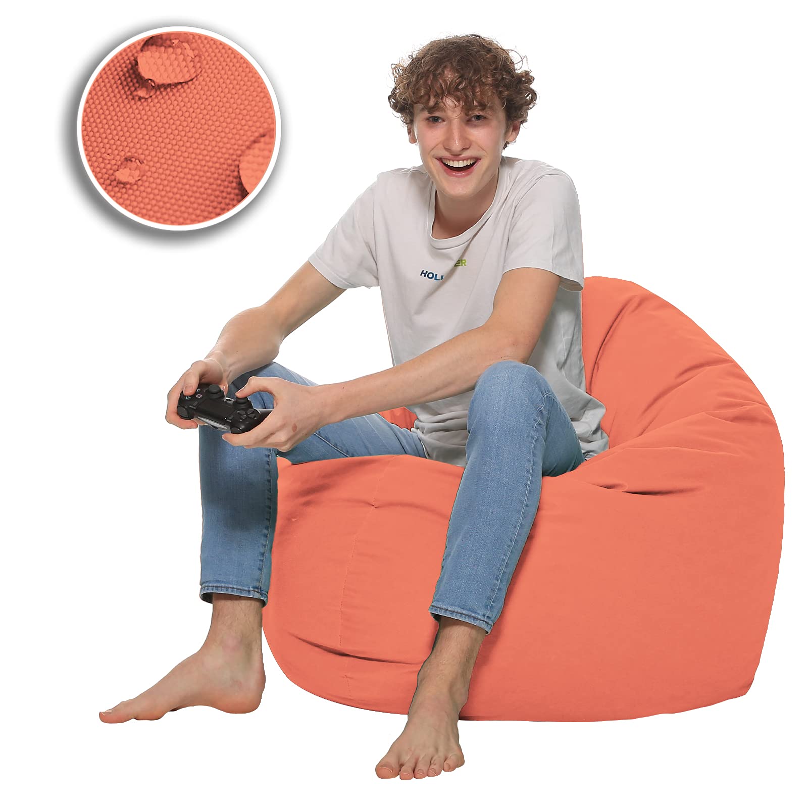 Sitzsack 2-in-1 Funktionen Bodenkissen für Erwachsene & Kinder - Gaming oder Entspannen - Indoor & Outdoor da er Wasserfest ist - mit EPS Perlen (Sunflower, 125 cm Durchmesser)