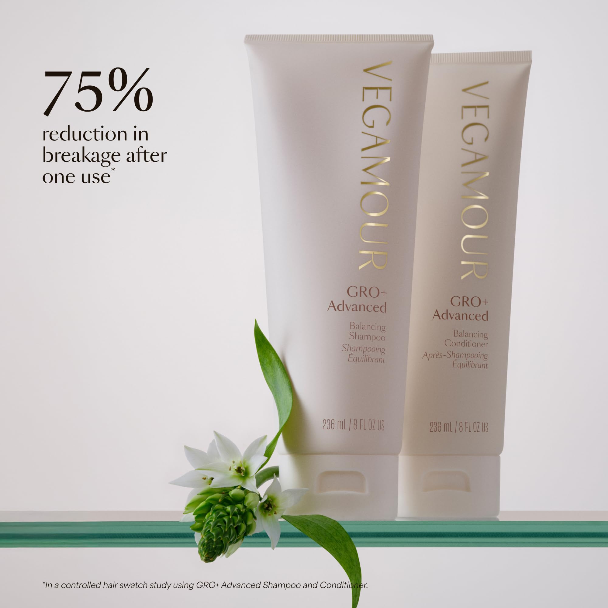 VEGAMOUR GRO+ Advanced Balancing Conditioner, hidrata el cuero cabelludo, nutre y suaviza el cabello, para pieles pesadas