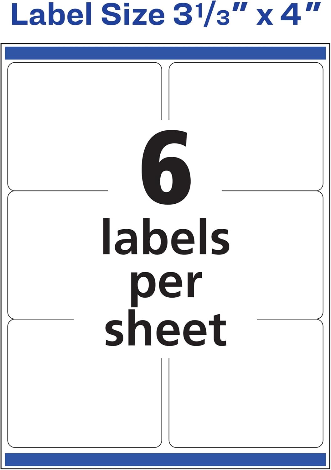 Avery Rectangle Labels, Sure Feed Technology, 3-1/3" x 4", 300 Glossy White Labels (36473)