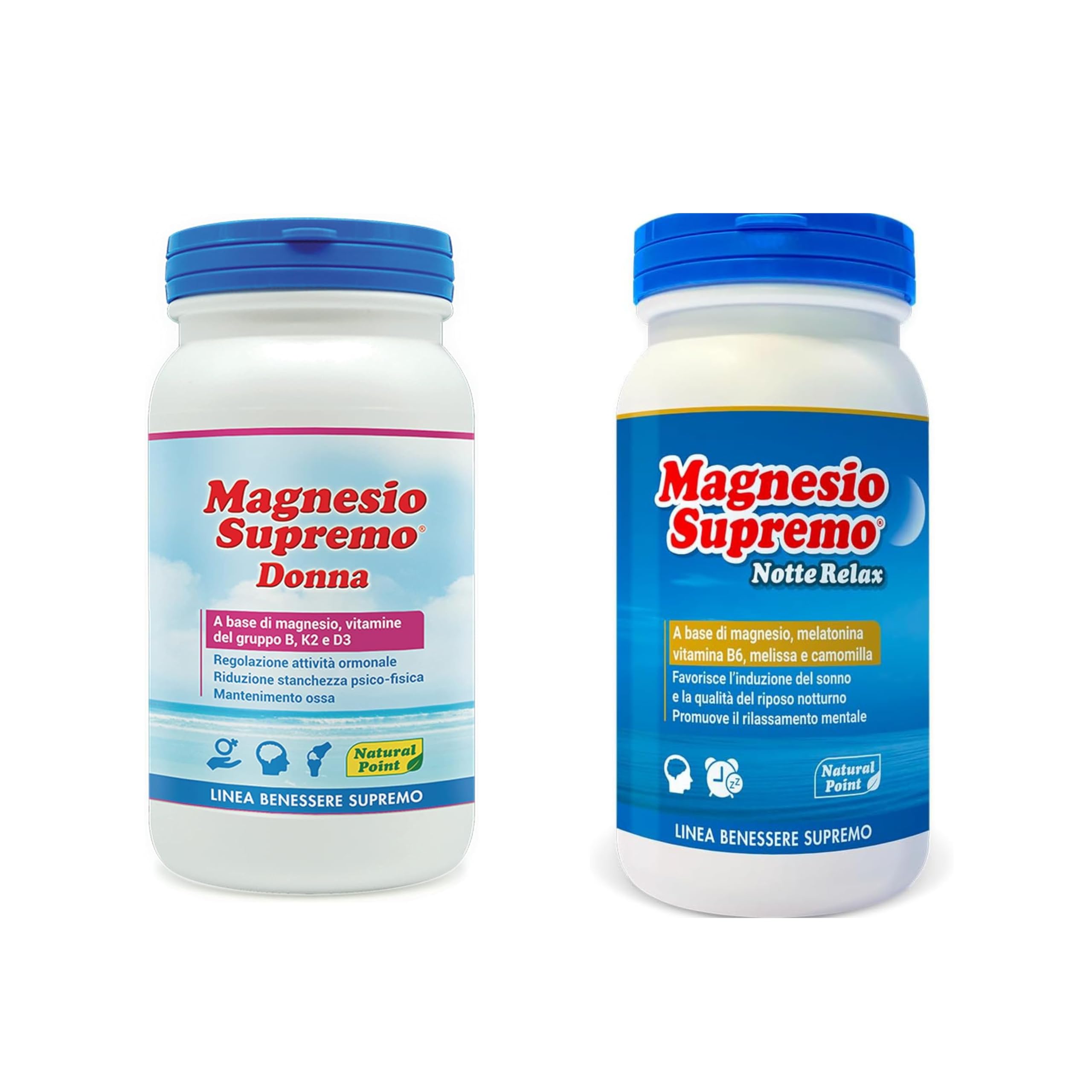 Natural Point Magnesio Supremo Donna e Notte relax- (2 confezioni da150 Gr)…