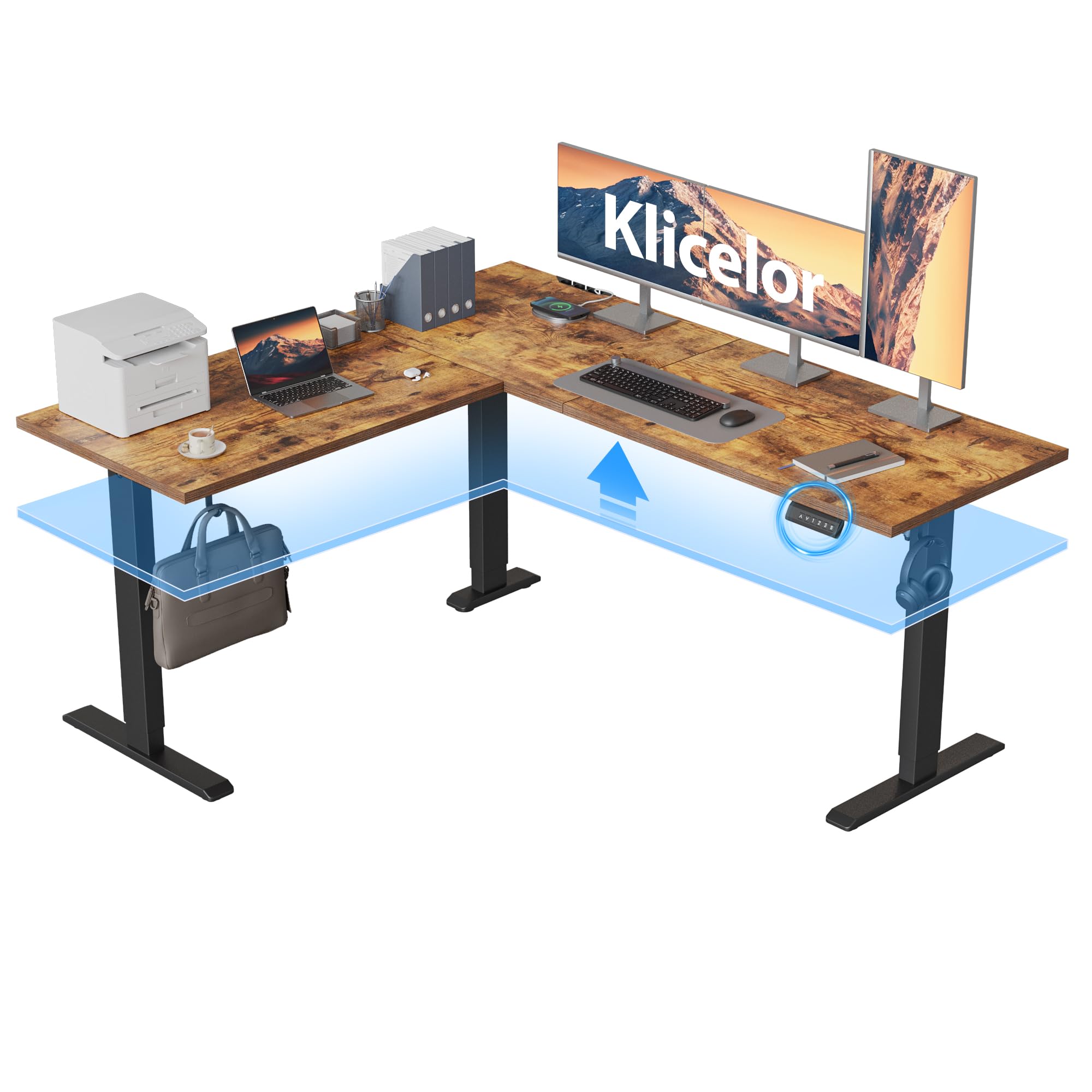 Amazon.com: Klicelor L Shaped Standing Desk 63 x 55 Inch, Electric