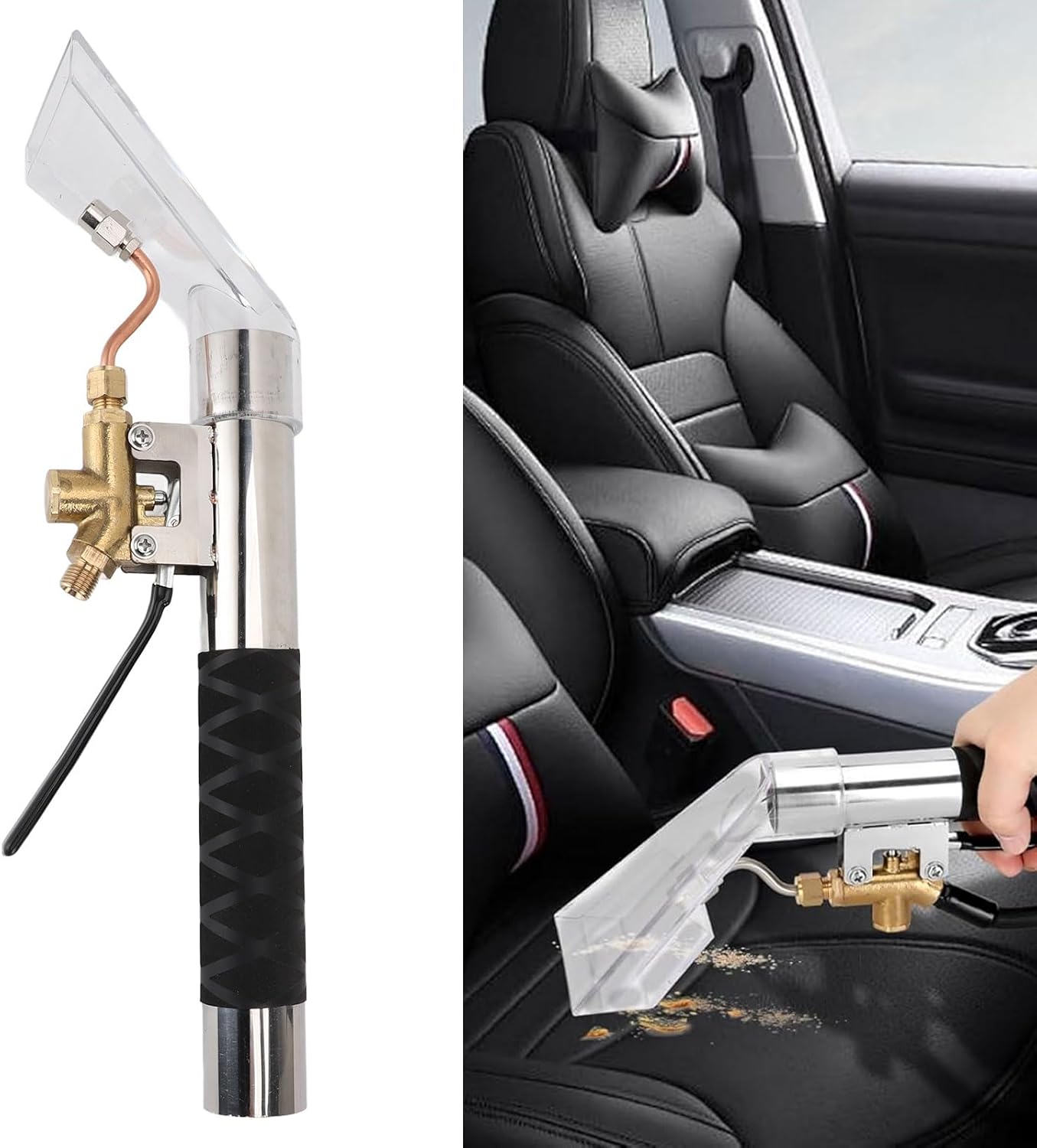Carpet Extractor Vacuum Head Dust Odor Removal Brass Valve Clear Carpet Extractor Wand Compatible with Mytee for Furniture Automotive Interiors