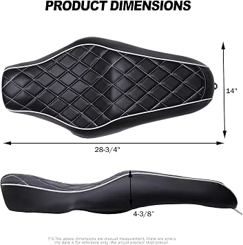 ブラック オートバイ フロント ドライバー リア 助手席 ツーアップ レザー シートクッション Harley Davidson Sportster Iron 883 SuperLow 1200T XL1200T に対応