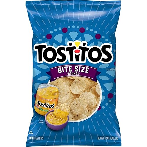 Tostitos - Chips redondos de tortilla tamaño bocado, bolsa de 12 onzas, 1 bolsa en total (empaquetadas en una caja por Renegade Dimensions),