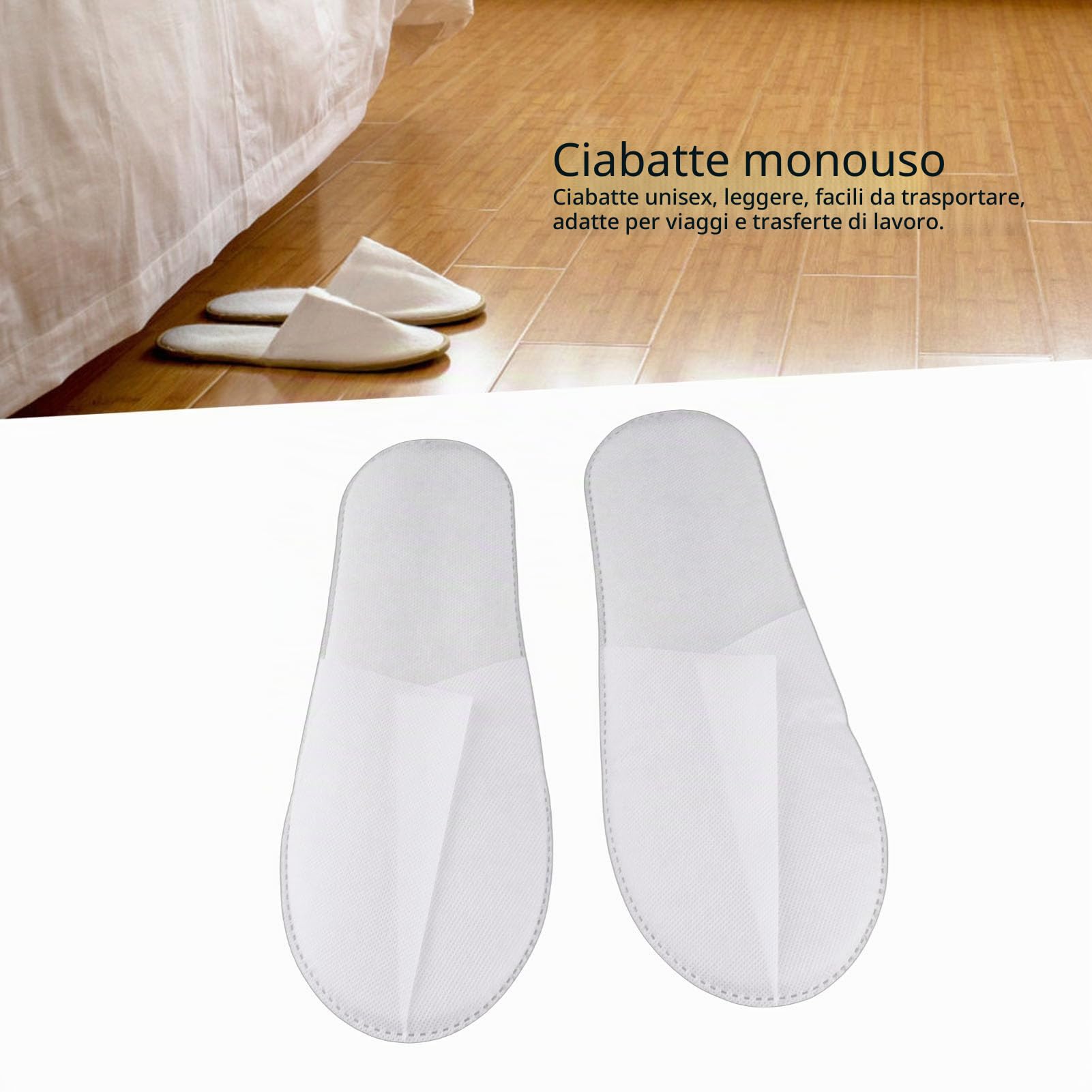 Pantofole monouso antiscivolo portatili unisex 50Pair per la casa Spa Hotel Party Guest Facile da trasportare per gli hotel di casa Pantofole unisex