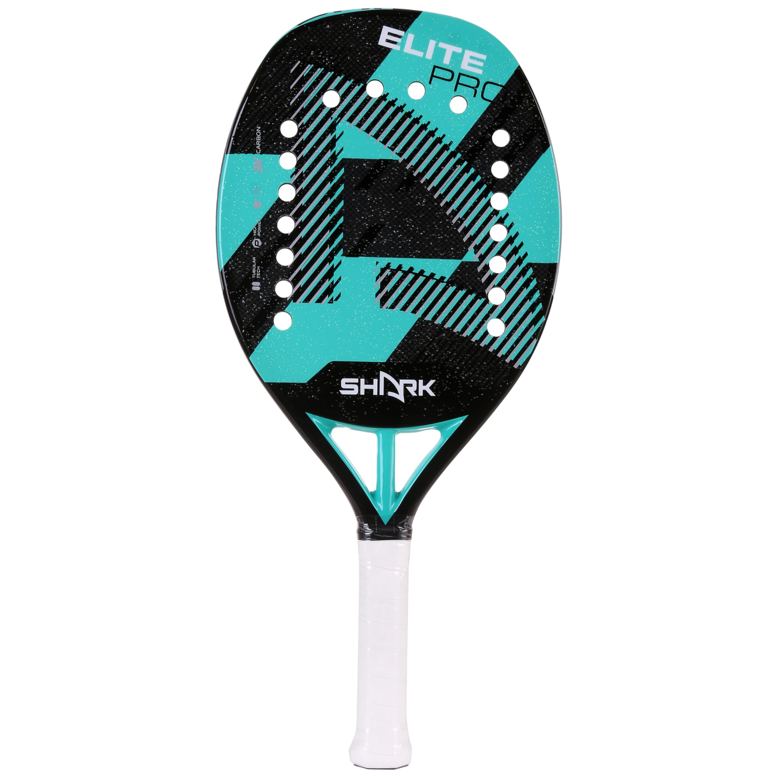 Shark Elite - Professional Beach Tennis Racket | 3K Carbon Fiber Face | EVA Soft Core | 21mm Thickness | Micro-Granule Texture