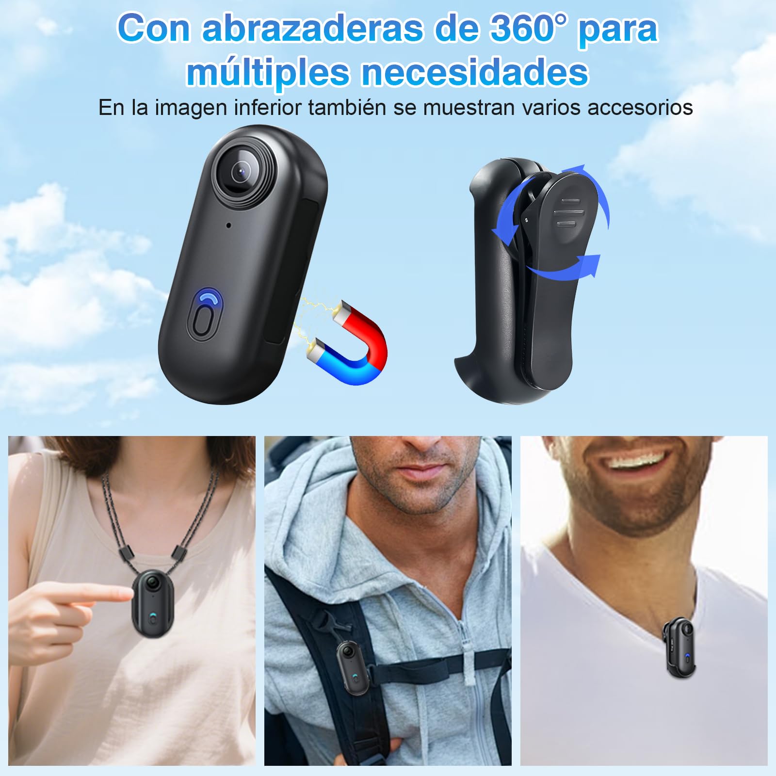 Portátil Cámara Deportiva WiFi, ‌Mini Action CAM 1080P, Cámara Acción Impermeable 30M con Gran Angular 120° para Moto/Buceo/Ciclismo, 120 Min Autonomía, Ideal para Deportes Extremos 2026
