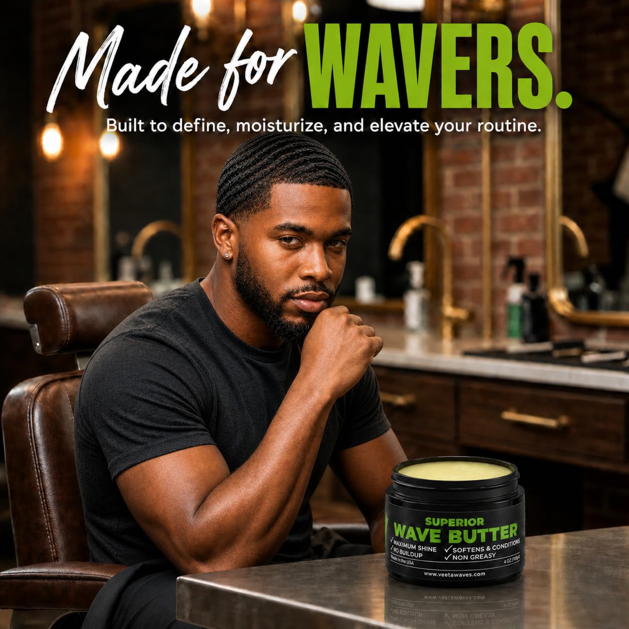 Veeta Natural Wave Grease and Shea-Tangerine Wave Butter for 360 Waves