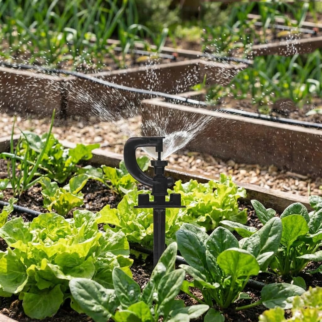 Kit Irrigazione A Pioggia 50 Pezzi - Mini Irrigatori Rotanti 360° Per Prato E Giardino - Foto 4